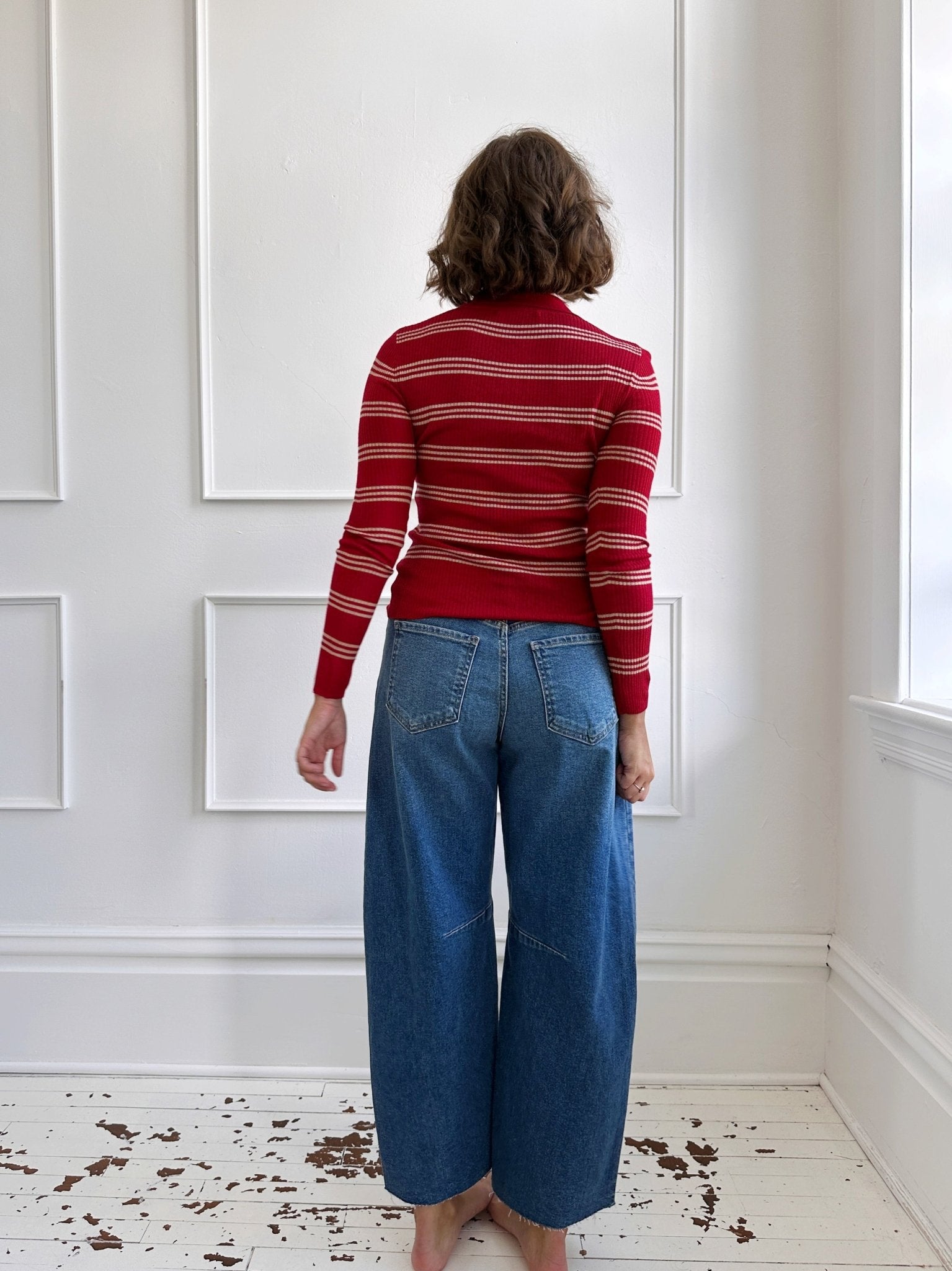 Ribbed Collared Sweater - Spring Sweet