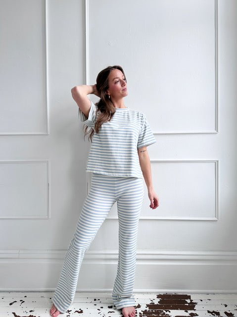 Ribbed Flare Pants - Spring Sweet