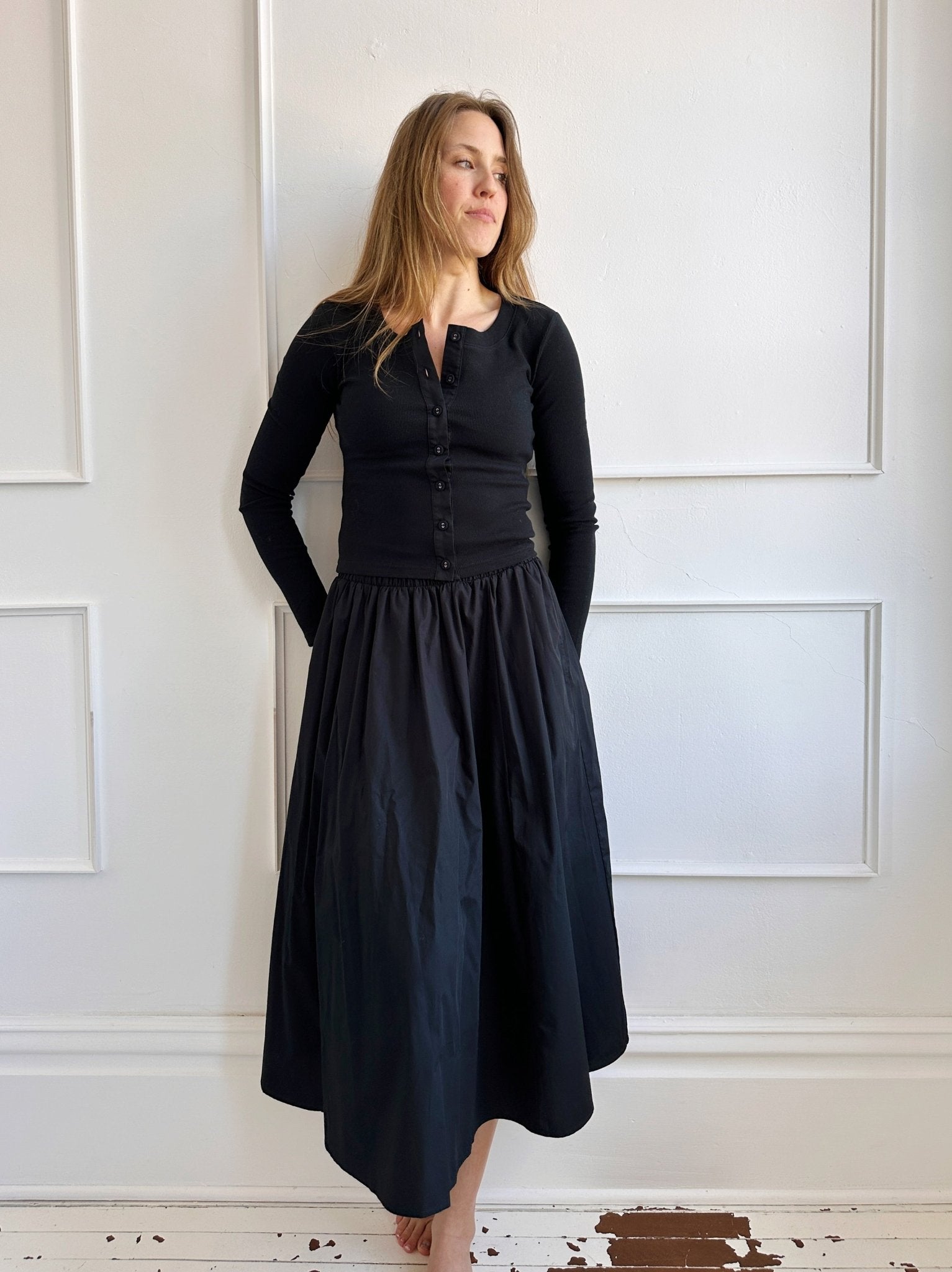 Ribbed Tee w/ Button Front - Spring Sweet
