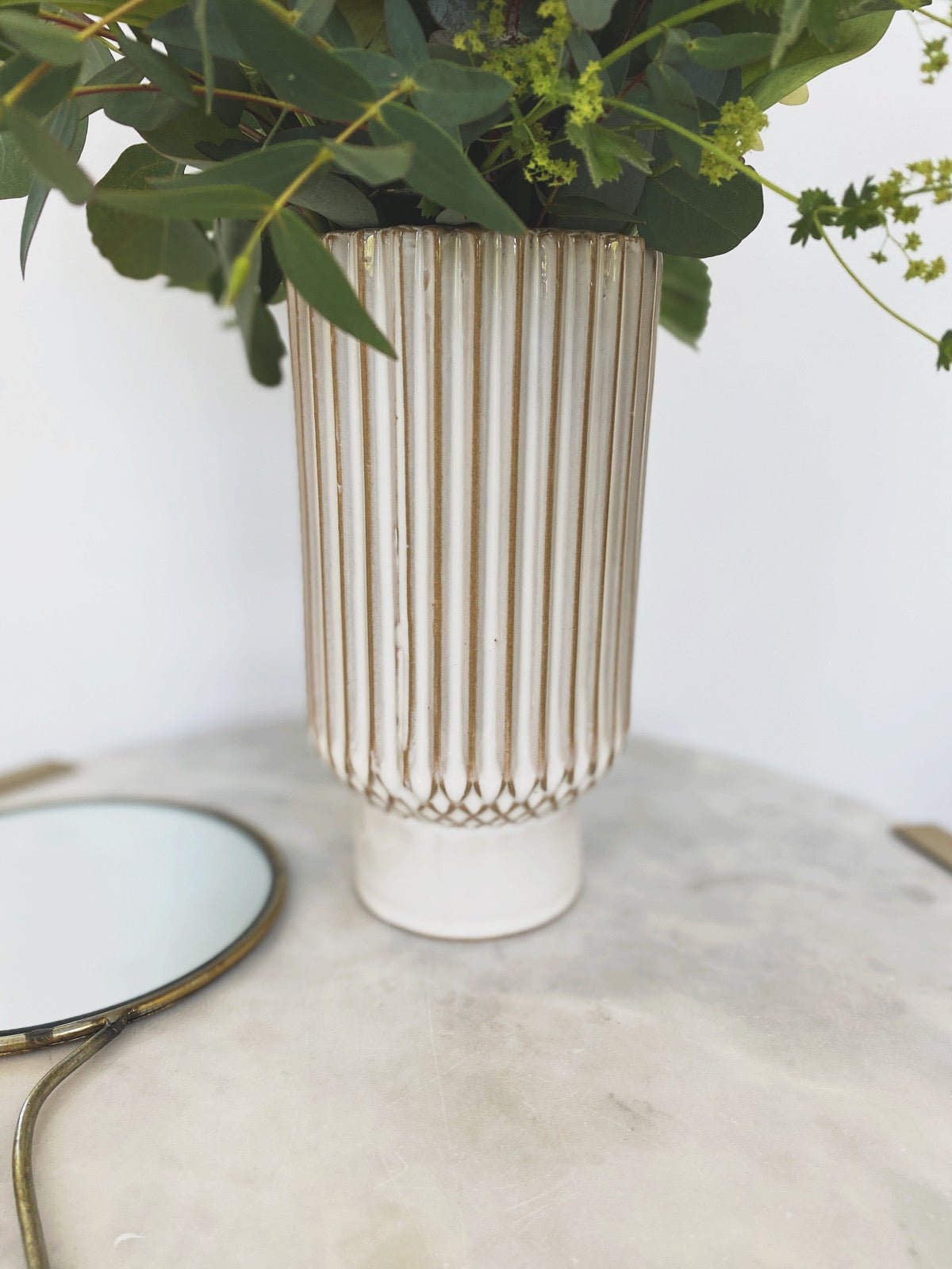 Ridged Ivory Vase - Spring Sweet