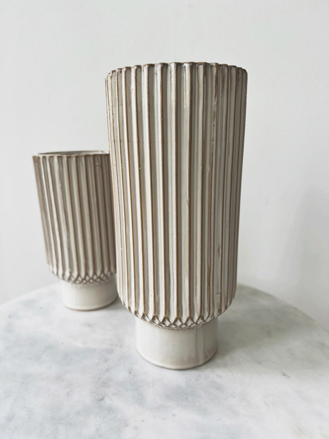 Ridged Ivory Vase - Spring Sweet