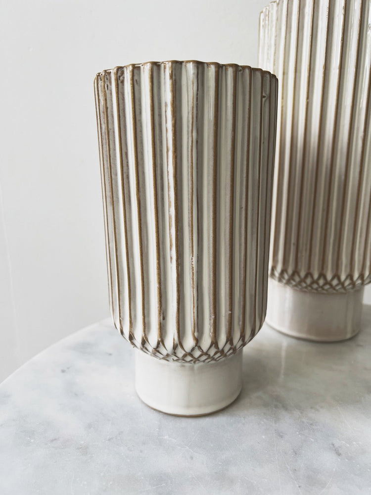 Ridged Ivory Vase - Spring Sweet