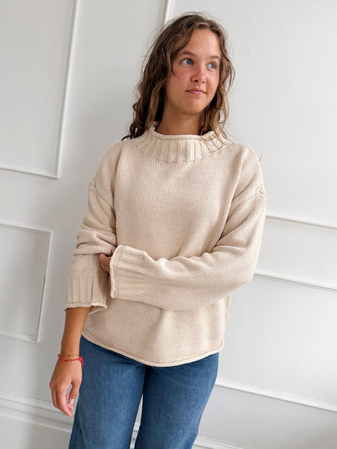 Roll Neck Knit Sweater - Spring Sweet