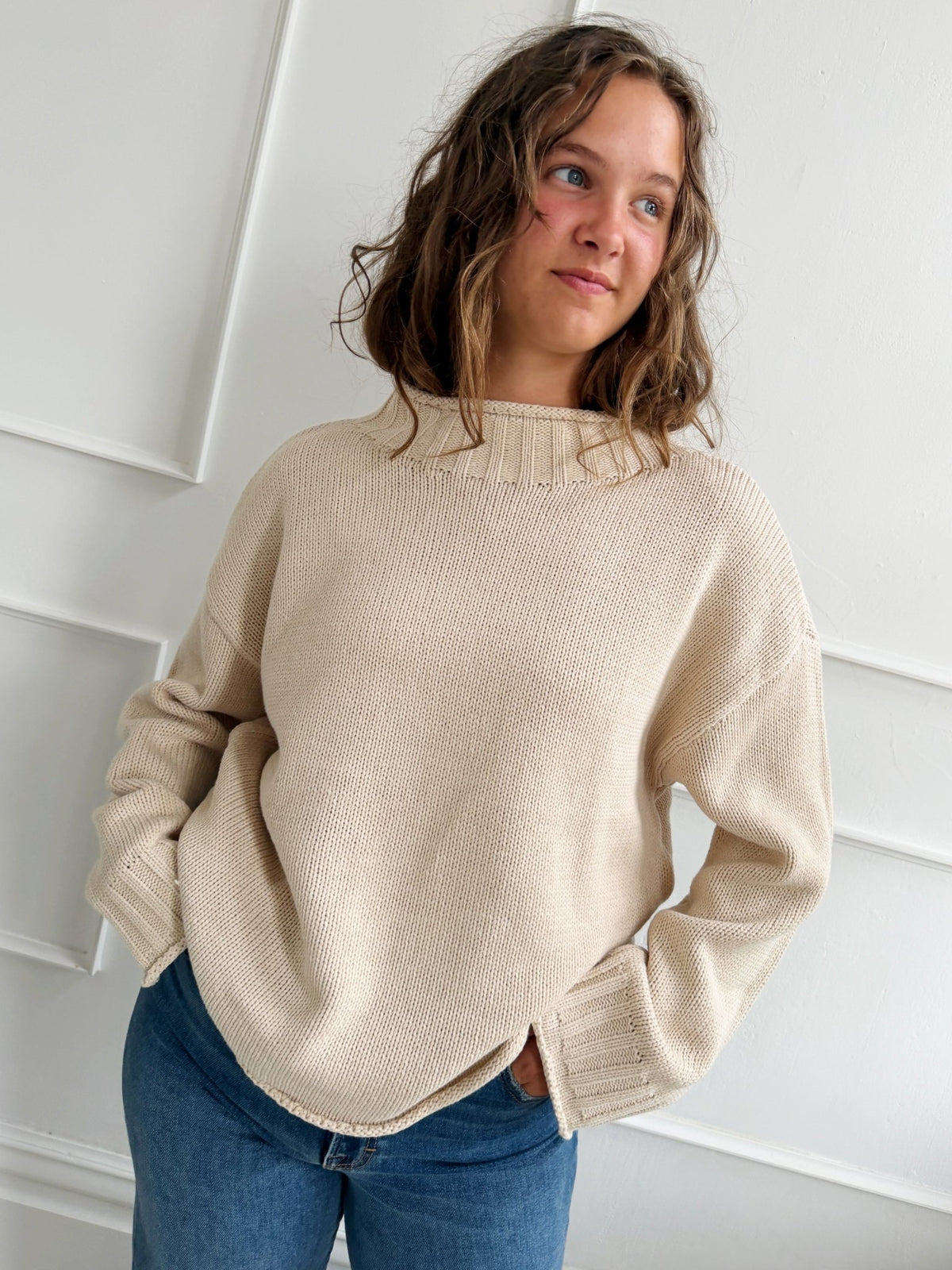 Roll Neck Knit Sweater - Spring Sweet