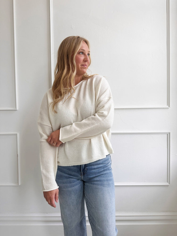 Rolled Collar Sweater - Spring Sweet