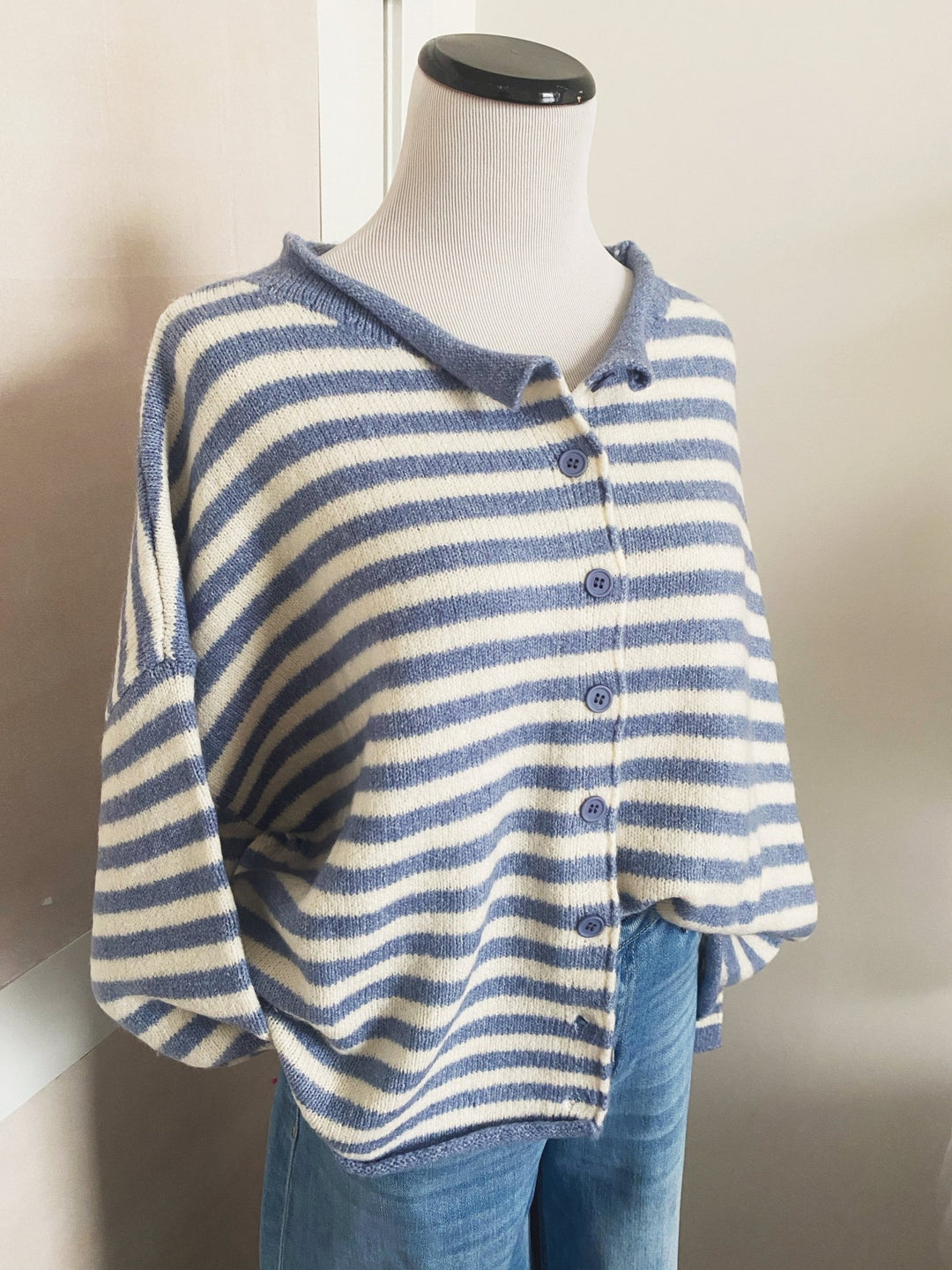 Rolled Neck Cardigan - Spring Sweet