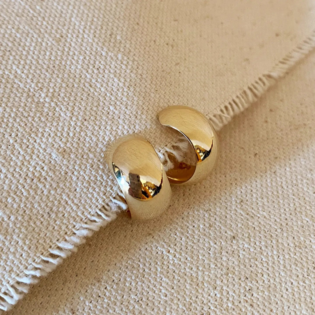 Rounded C Hoop Earrings, Gold Filled - Spring Sweet