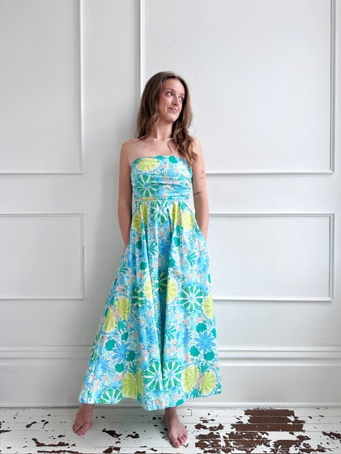 Ruched Strapless Dress - Spring Sweet