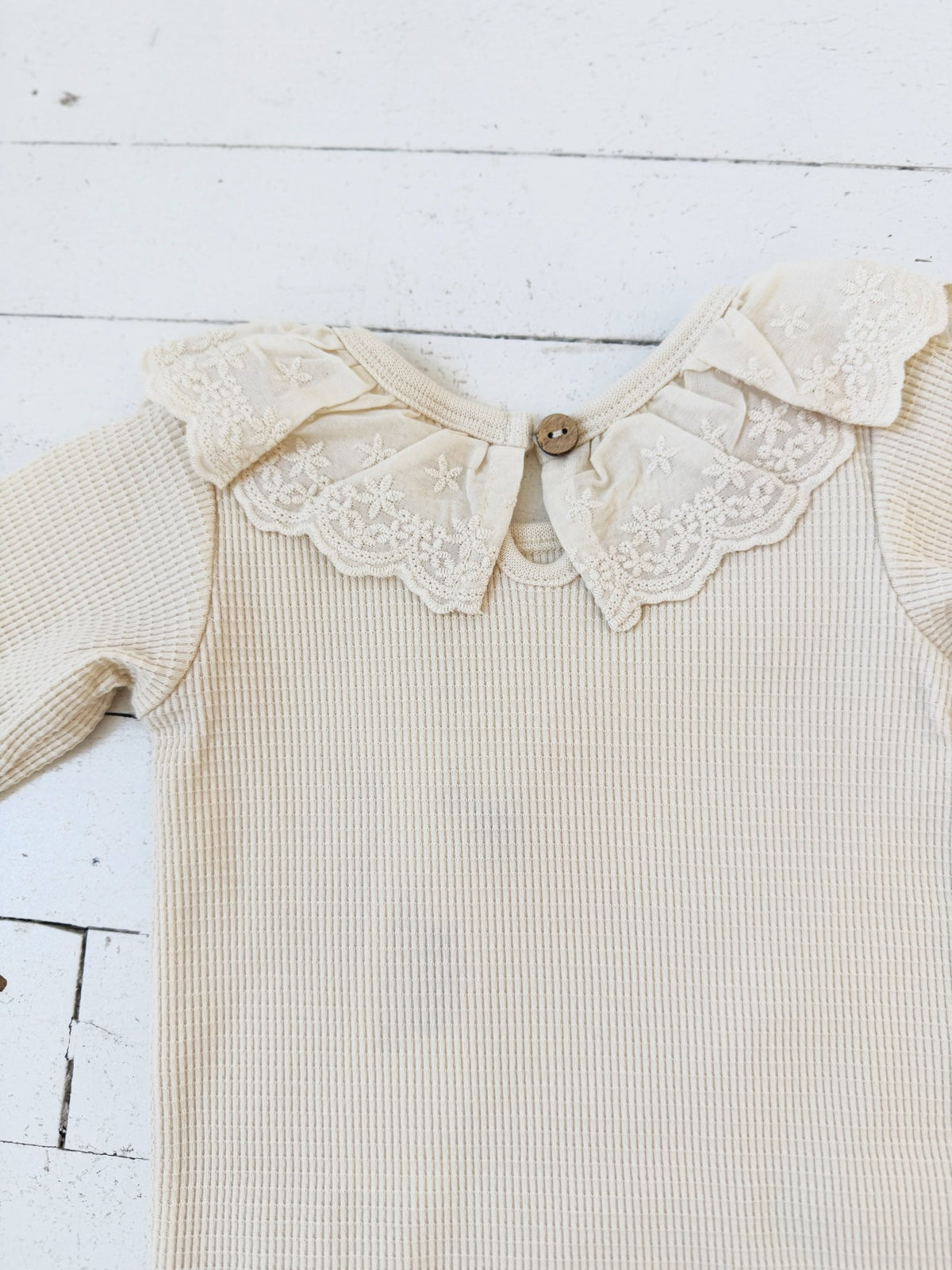 Ruffle Collar Bodysuit - Spring Sweet