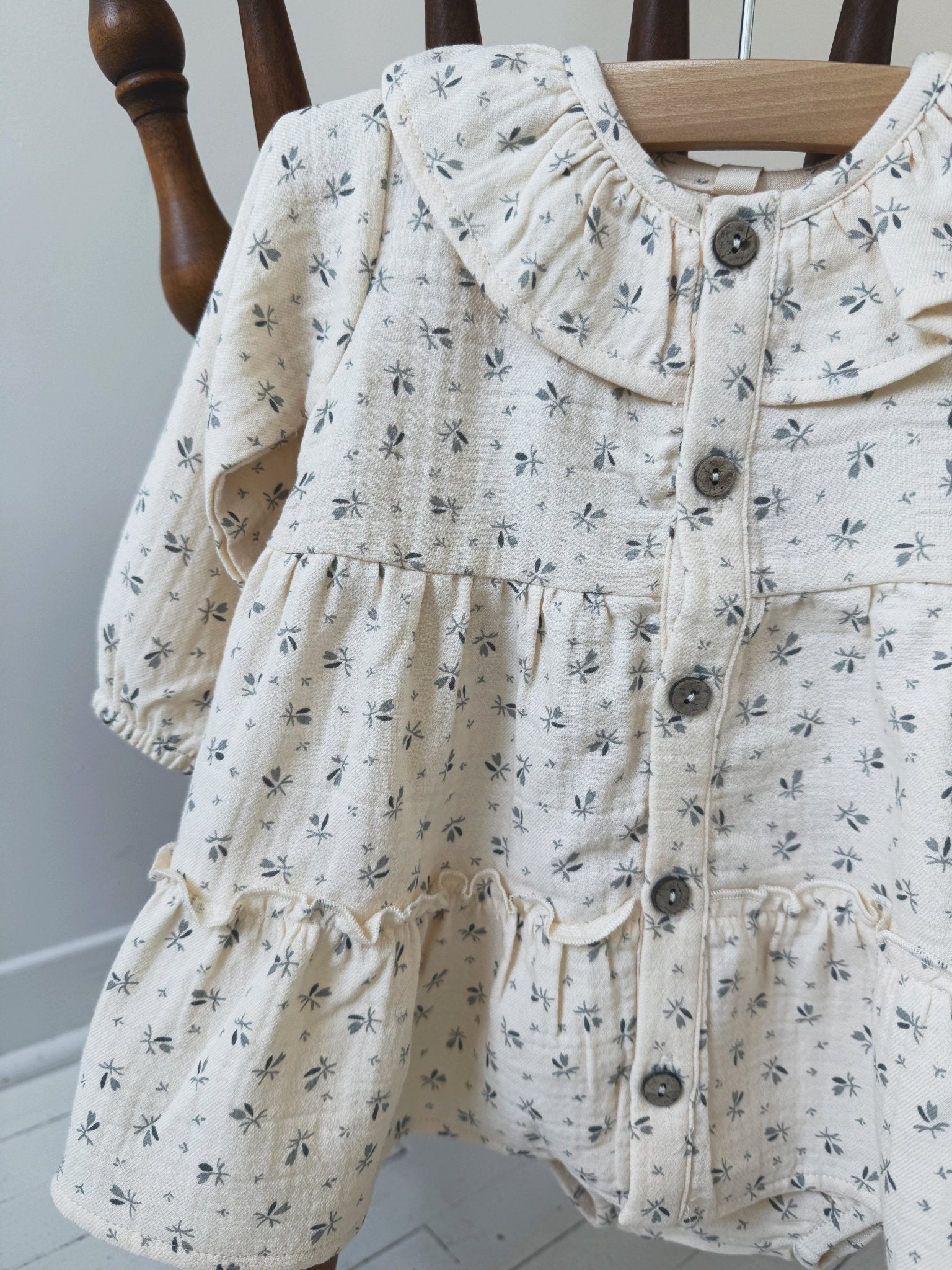 Ruffle Collar Button Dress - Spring Sweet