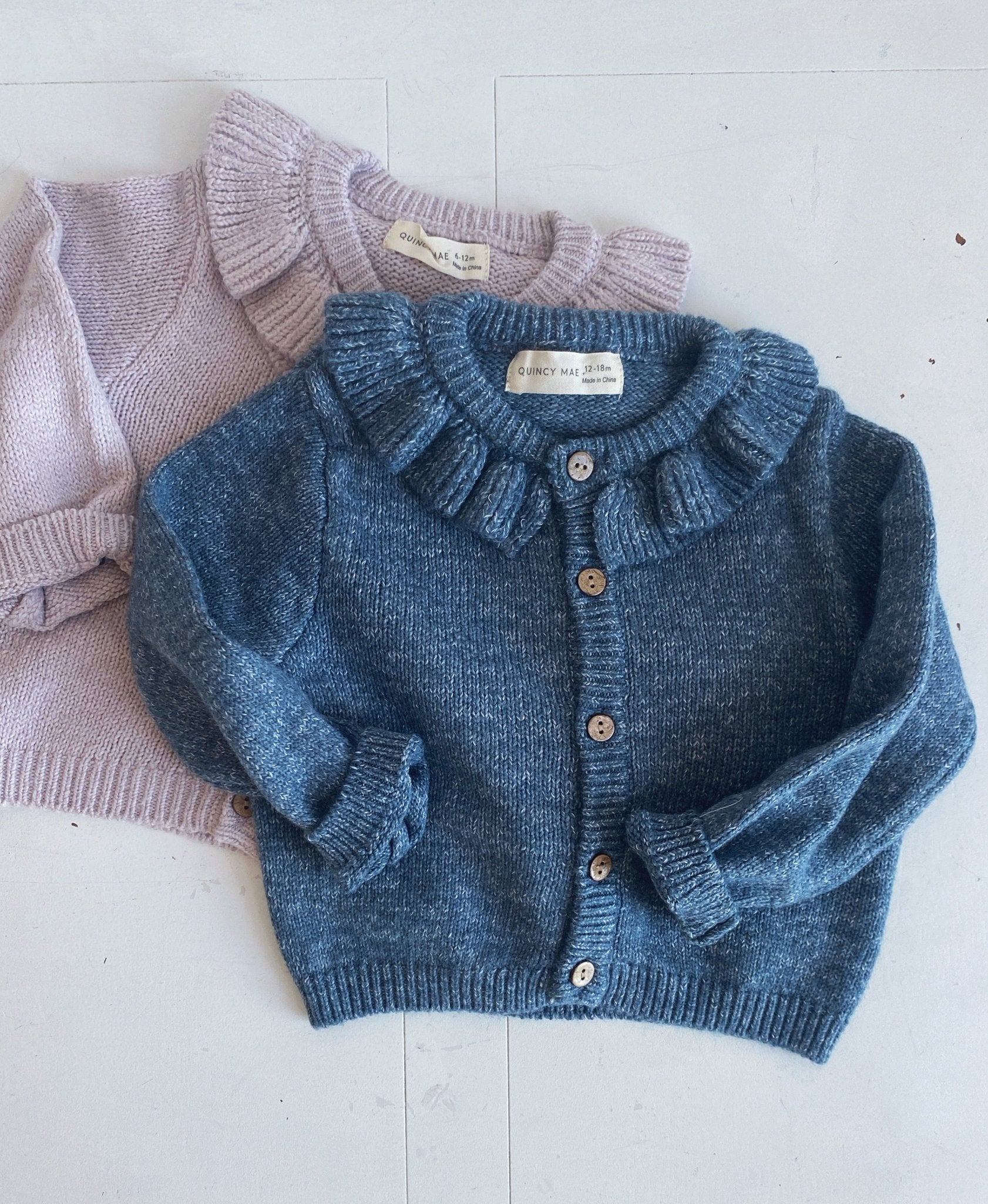Ruffle Collar Cardigan - Spring Sweet