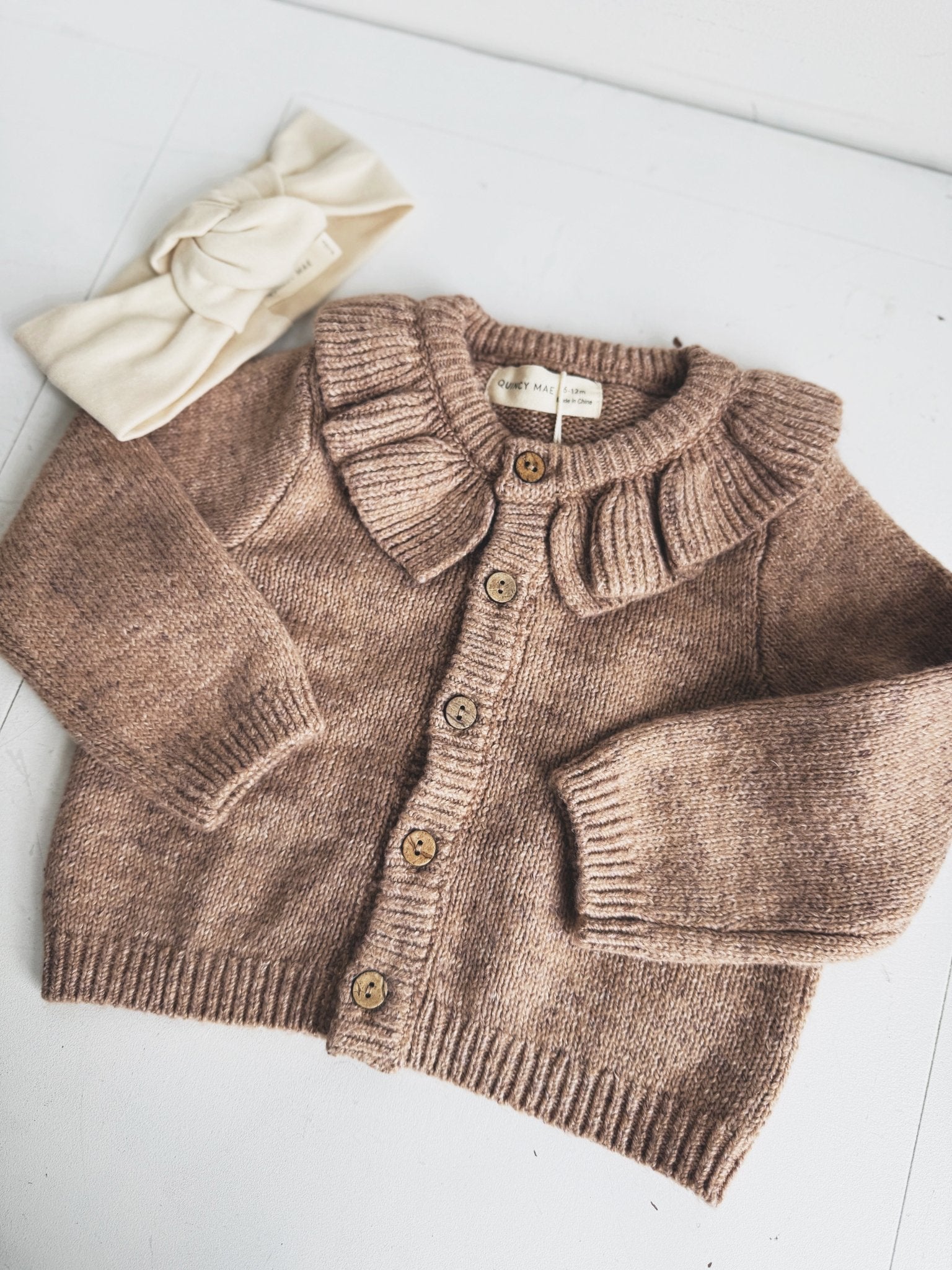 Ruffle Collar Cardigan - Spring Sweet
