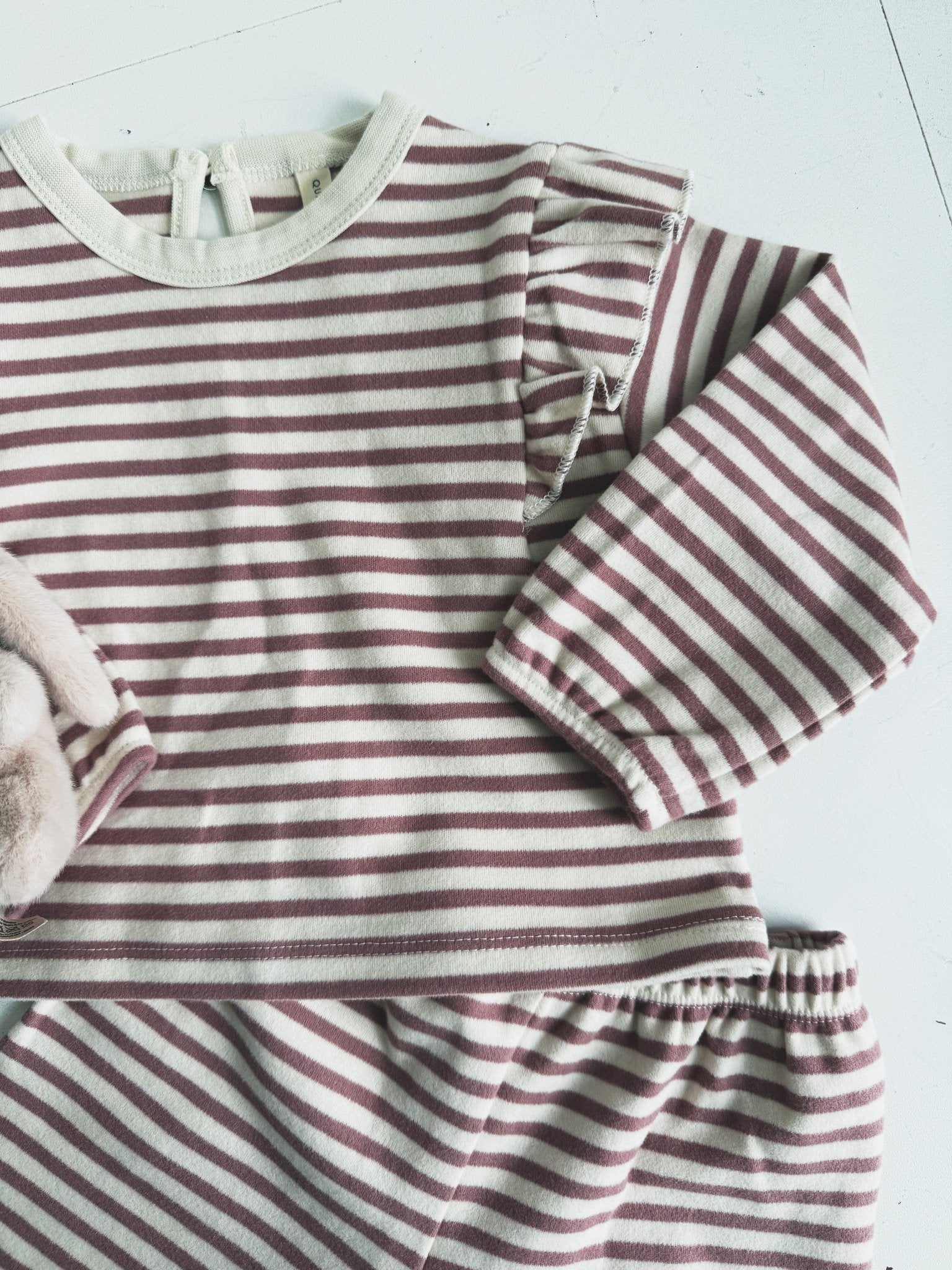 Ruffle Cozy Stripe Top - Spring Sweet