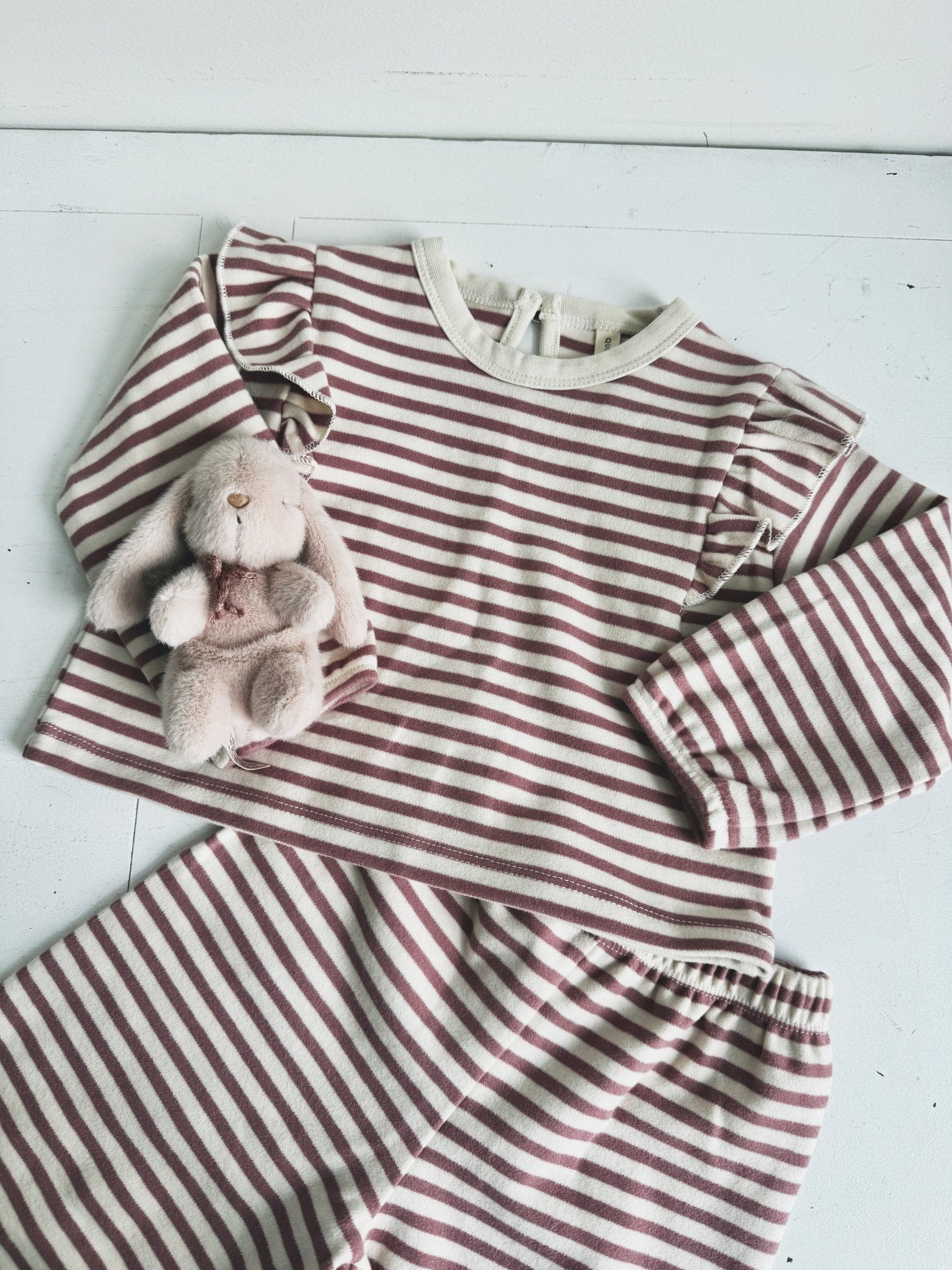 Ruffle Cozy Stripe Top - Spring Sweet
