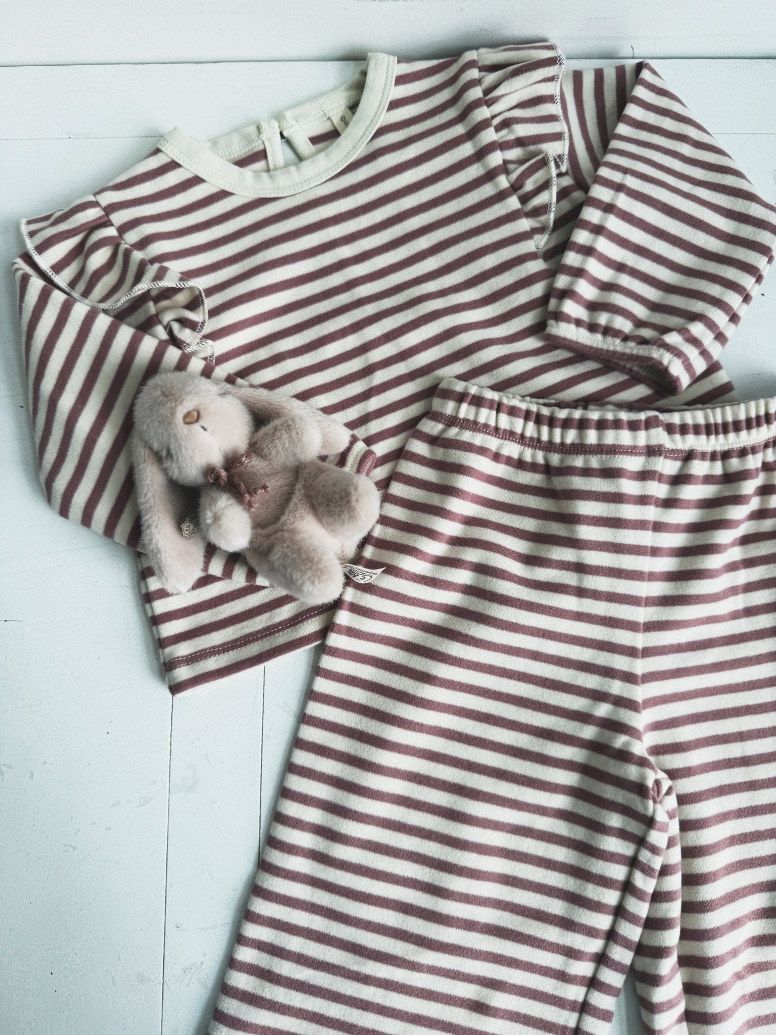 Ruffle Cozy Stripe Top - Spring Sweet