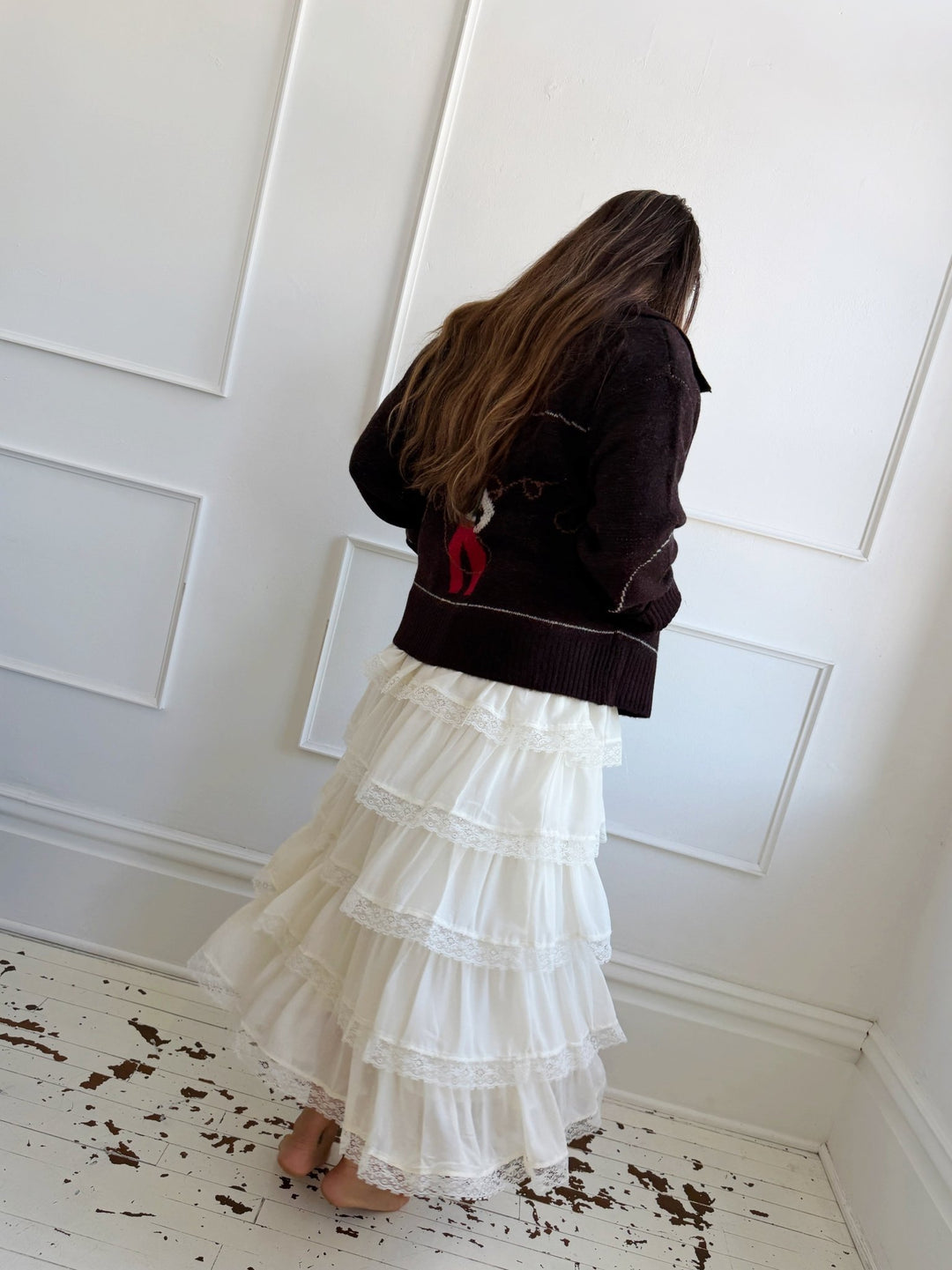 Ruffle & Lace Maxi Skirt - Spring Sweet