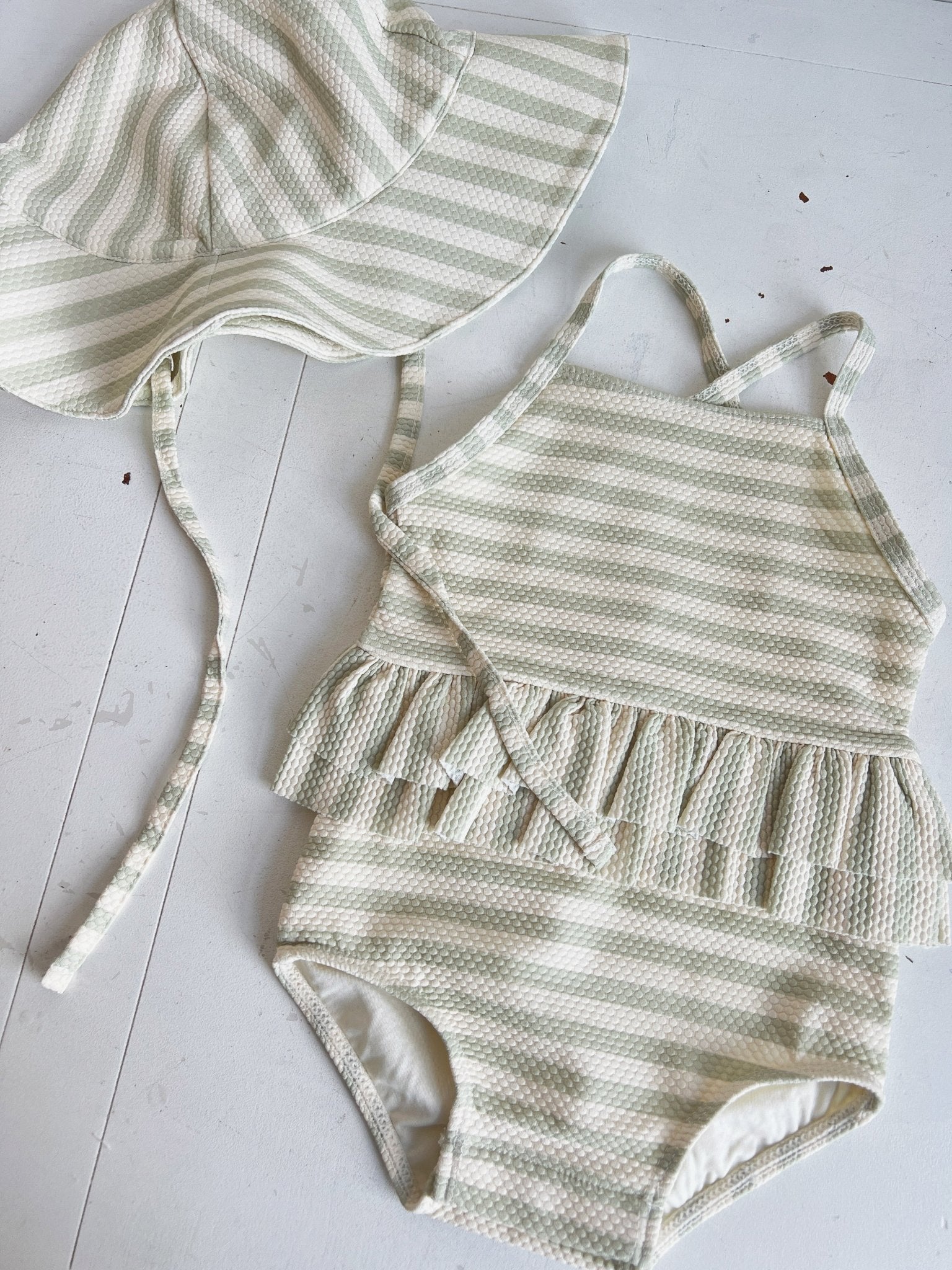 Ruffled One - Piece Swimsuit - Spring Sweet