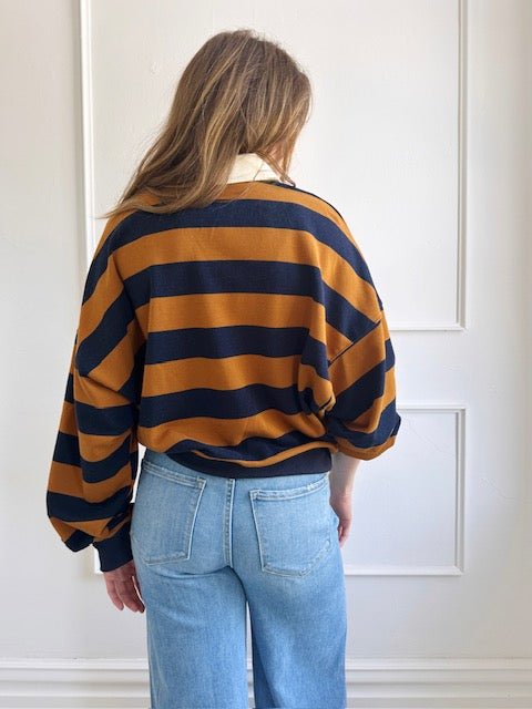 Rugby Stripe Sweatshirt - Spring Sweet