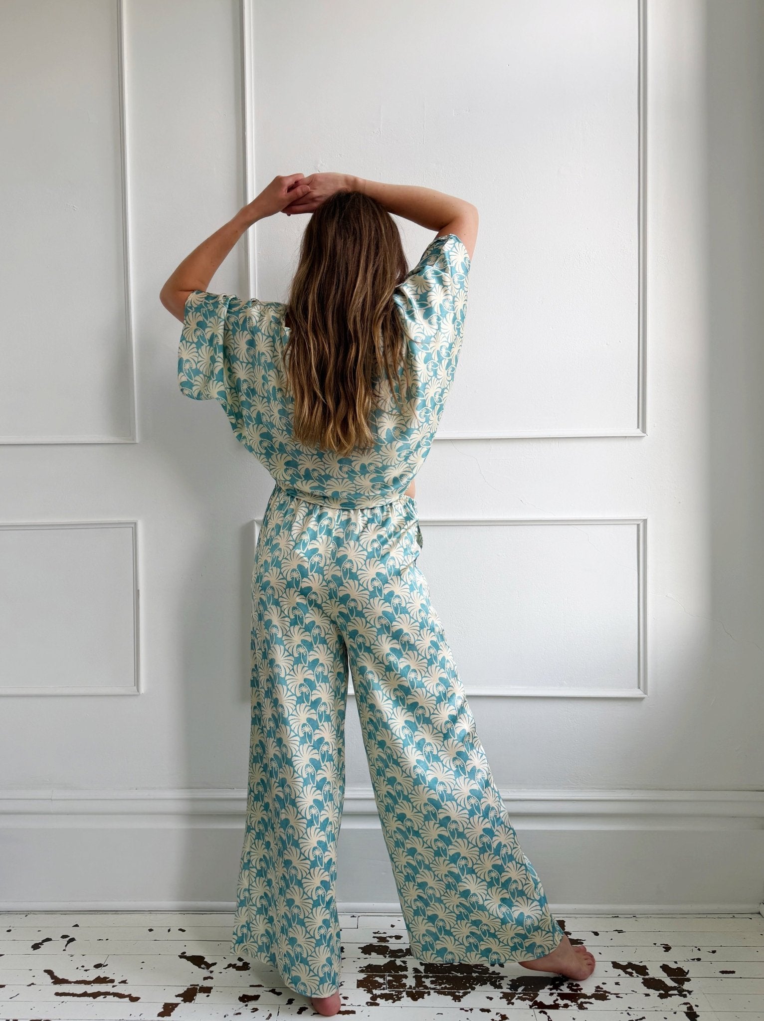 Satin Cabana Pants - Spring Sweet