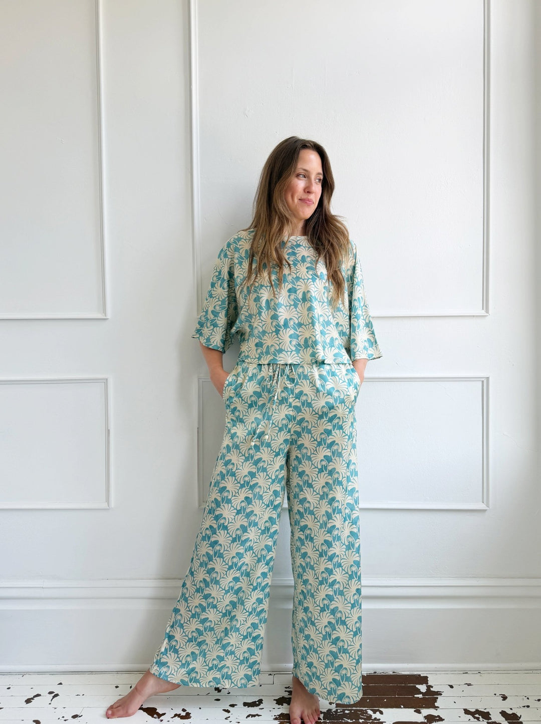 Satin Cabana Pants - Spring Sweet