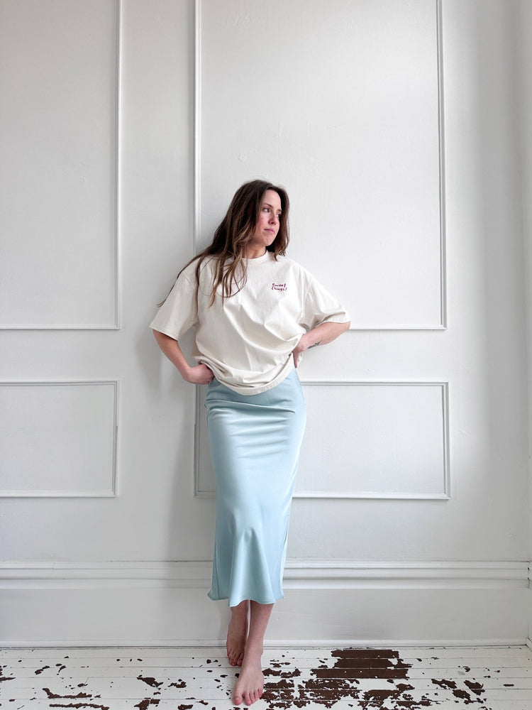 Satin Midi Skirt - Spring Sweet