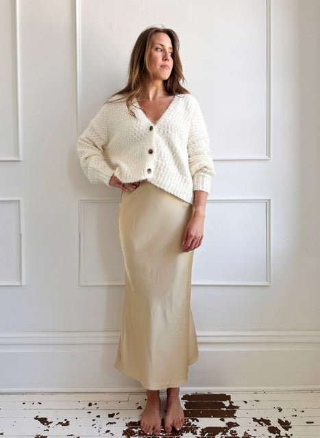 Satin Midi Skirt - Spring Sweet