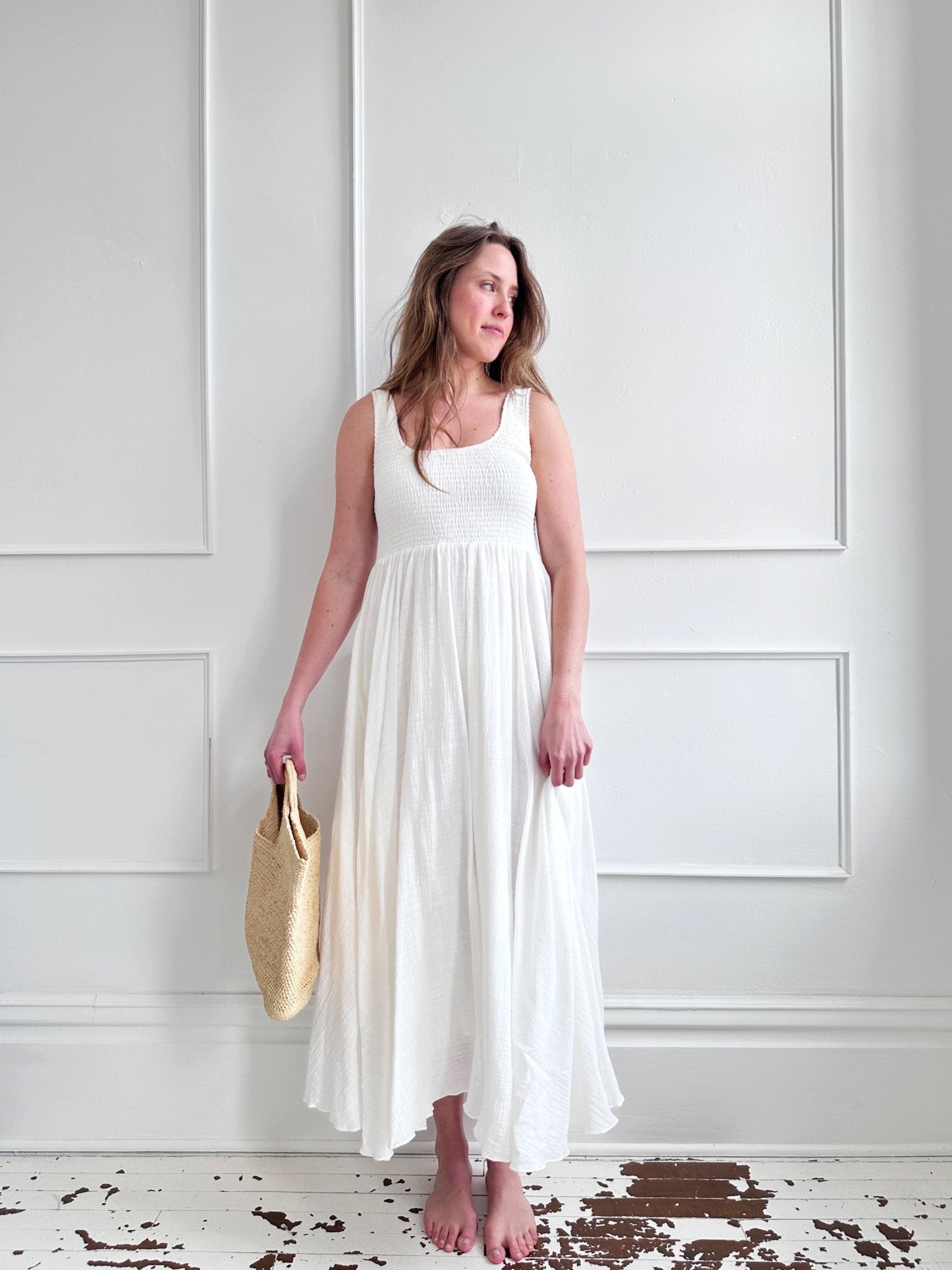 Scoop Neck Cotton Maxi Dress - Spring Sweet