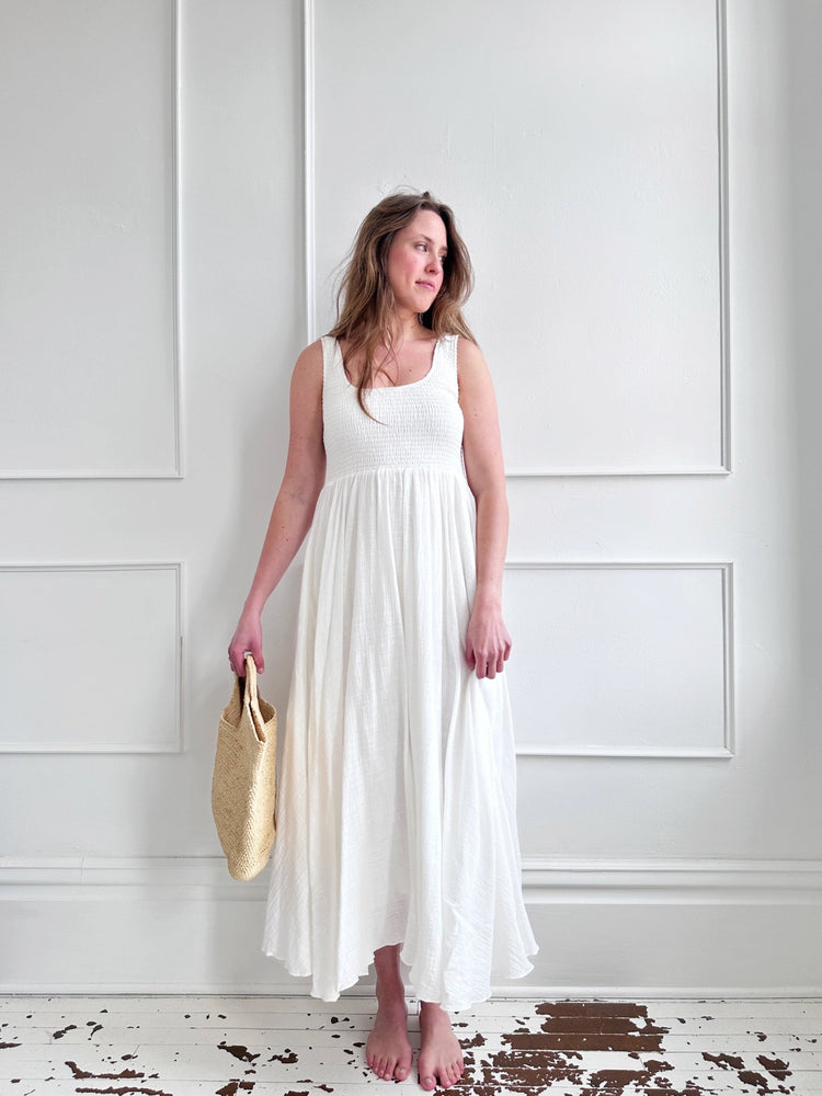 Scoop Neck Cotton Maxi Dress - Spring Sweet