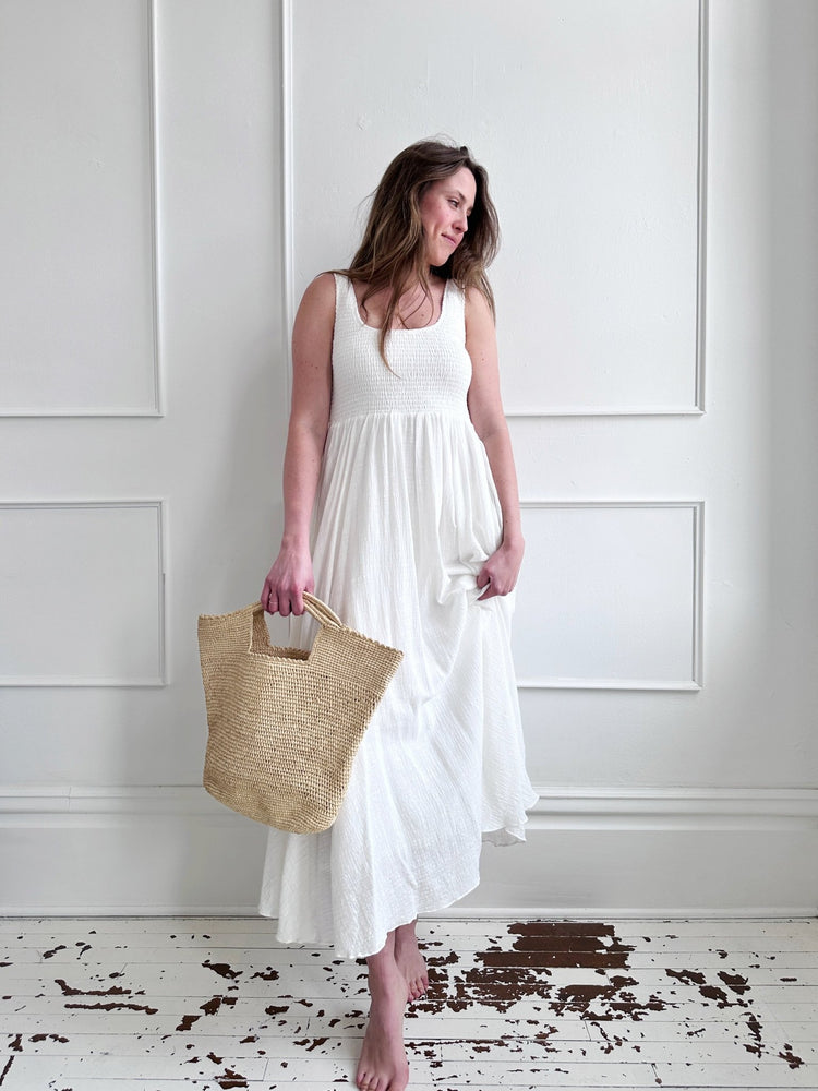 Scoop Neck Cotton Maxi Dress - Spring Sweet