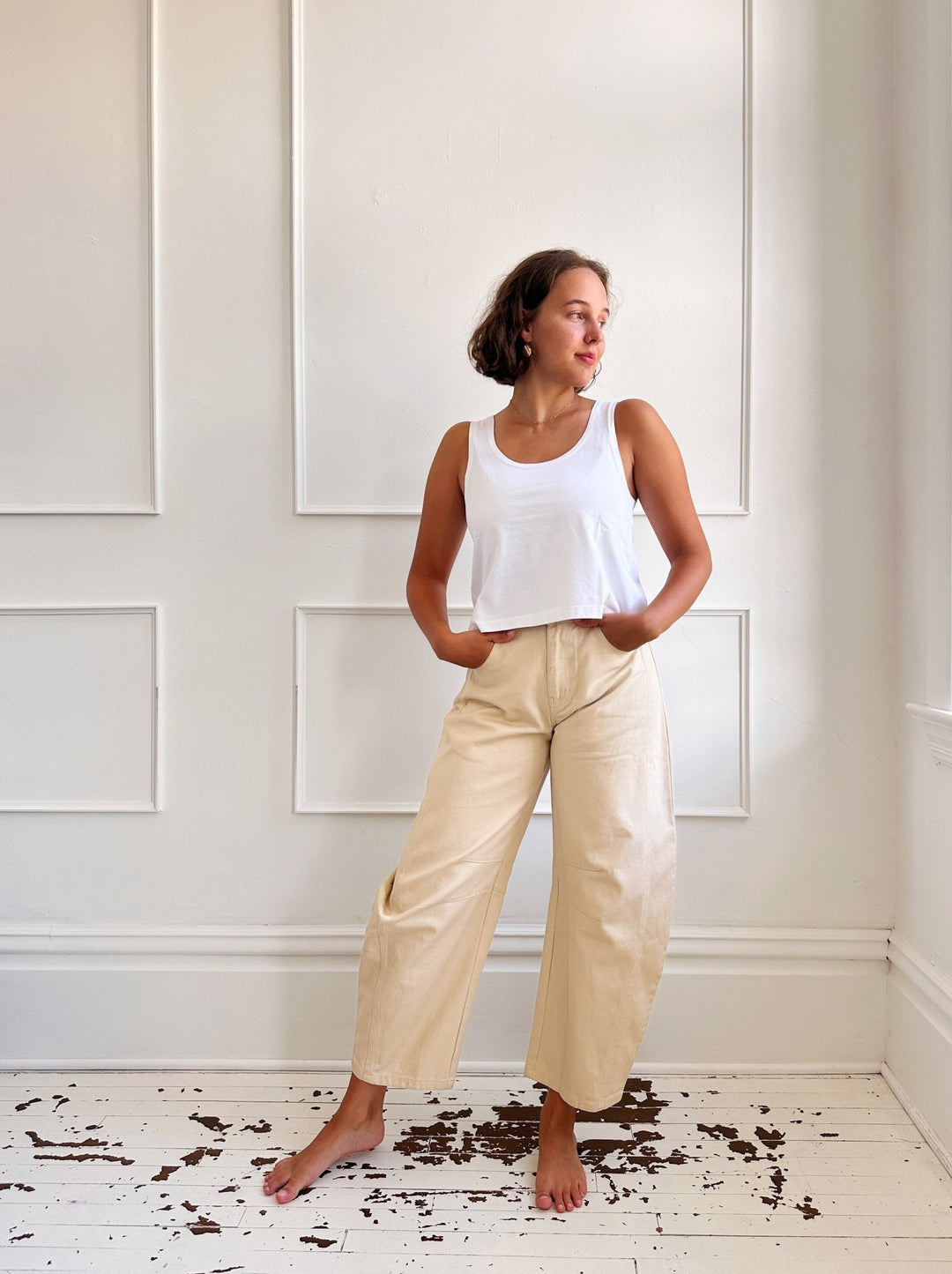 Scoop Neck Cropped Tank - Spring Sweet