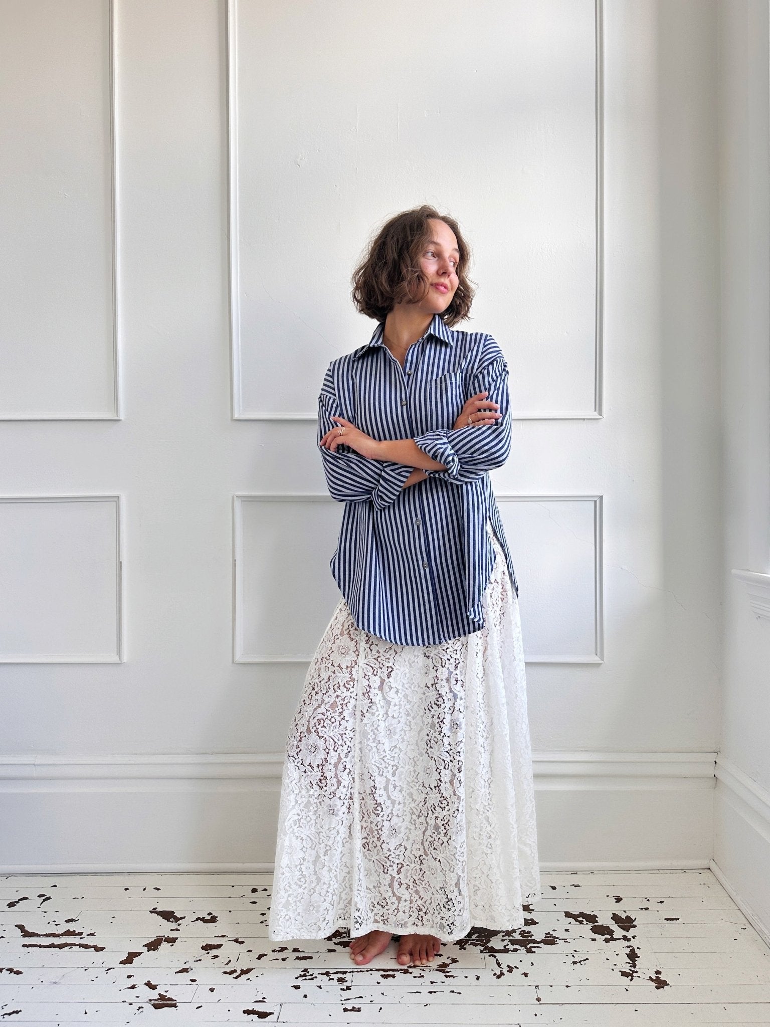 Sheer Lace Midi Skirt - Spring Sweet