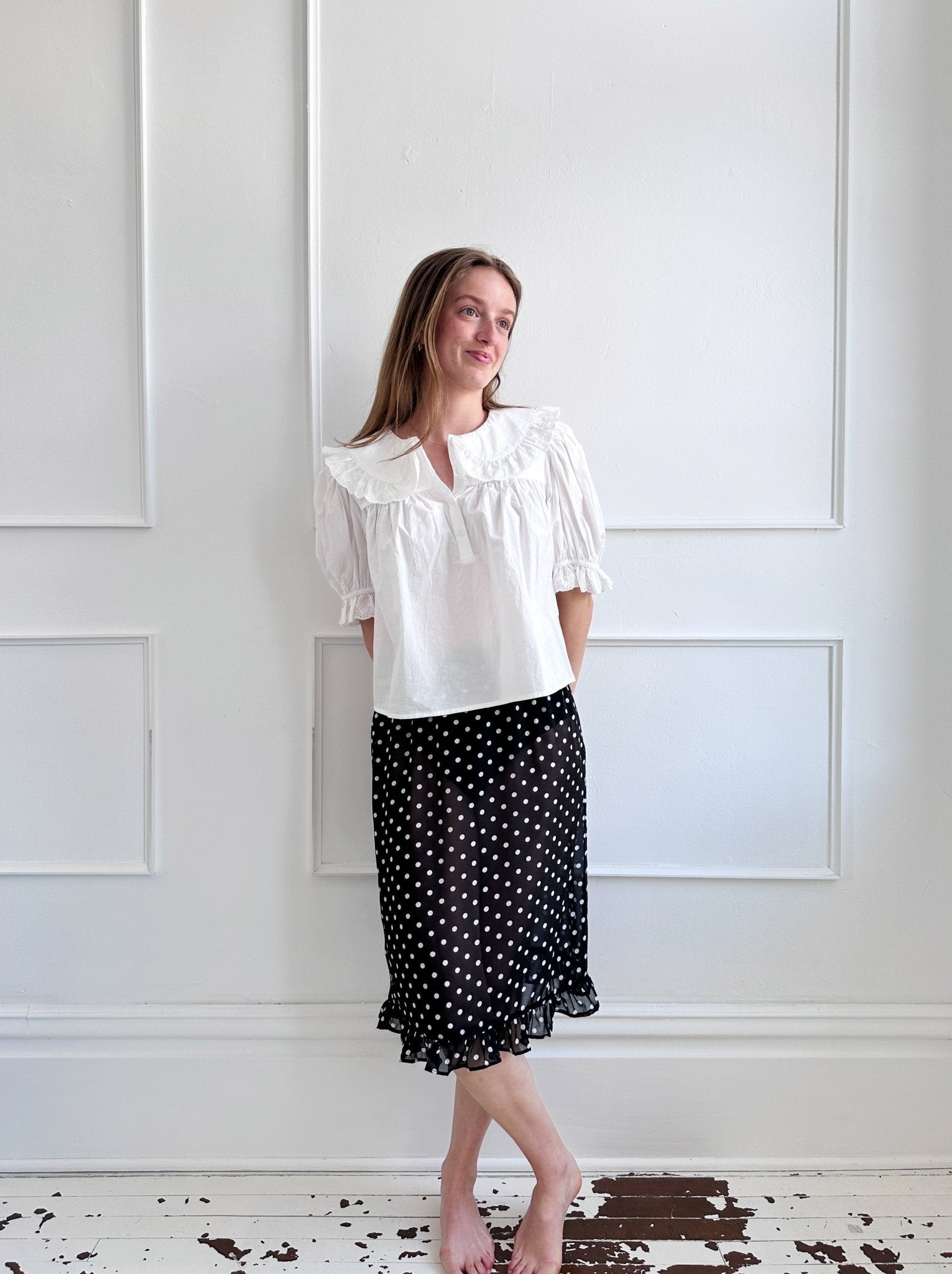 Sheer Polka Dot Midi Skirt - Spring Sweet