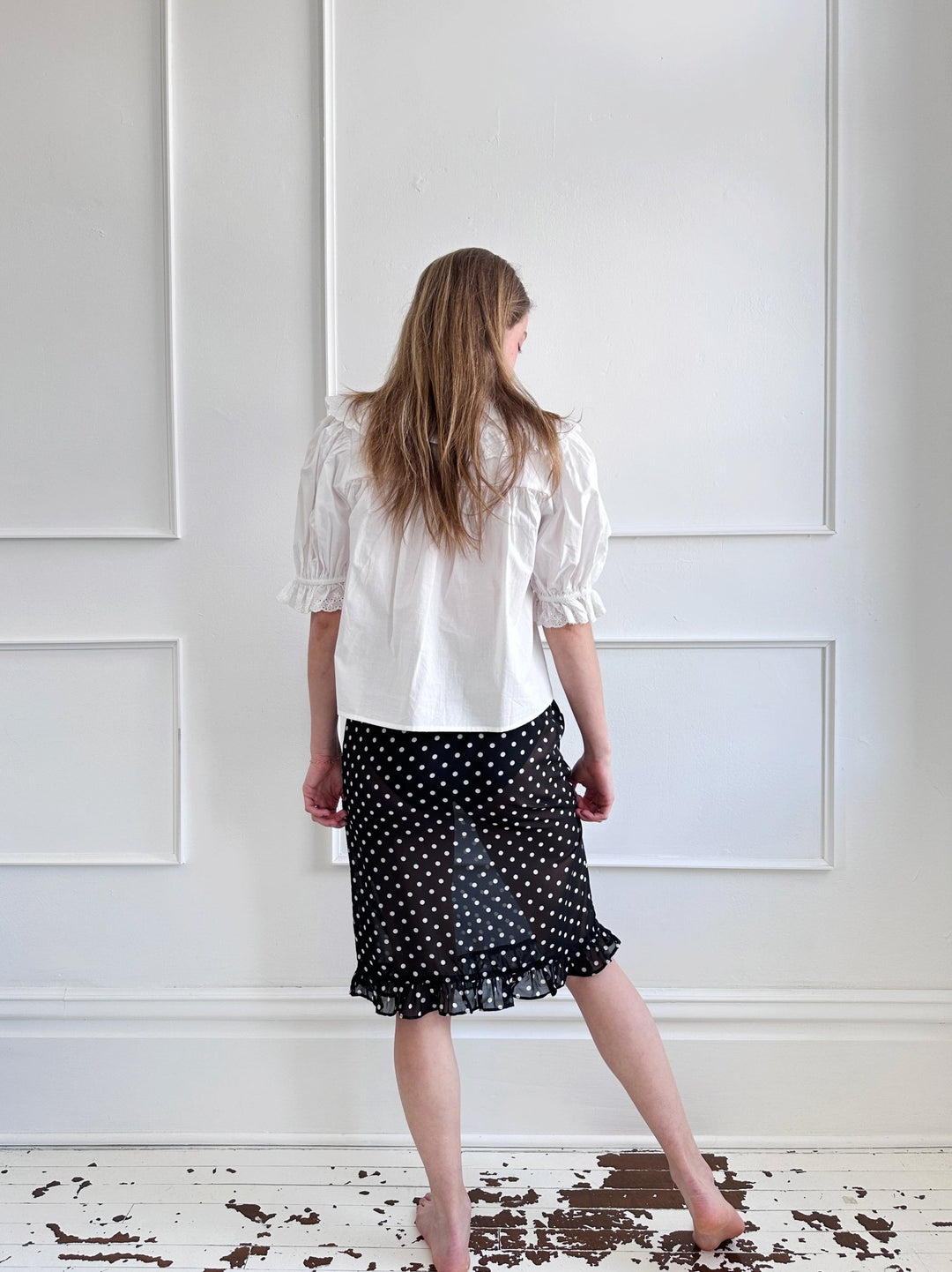 Sheer Polka Dot Midi Skirt - Spring Sweet