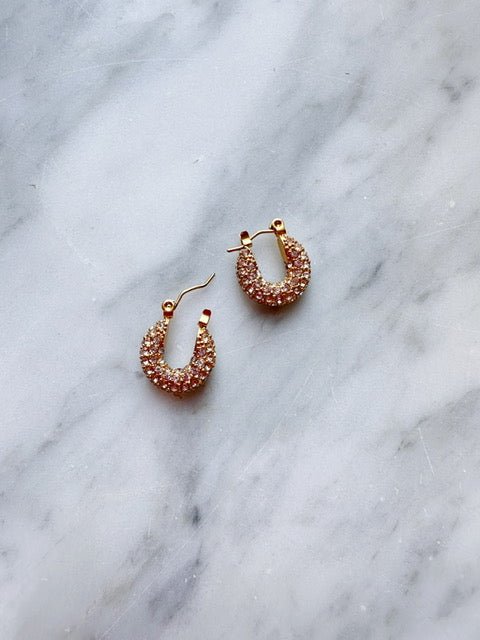 Shimmer Mini Hoops, Gold Plated - Spring Sweet