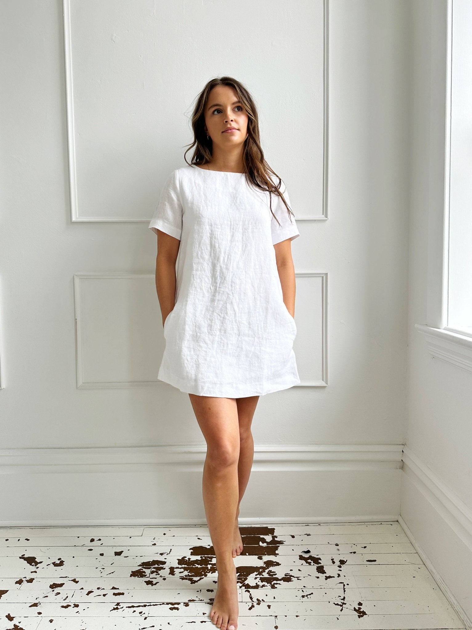 Short Sleeve Linen Dress - Spring Sweet