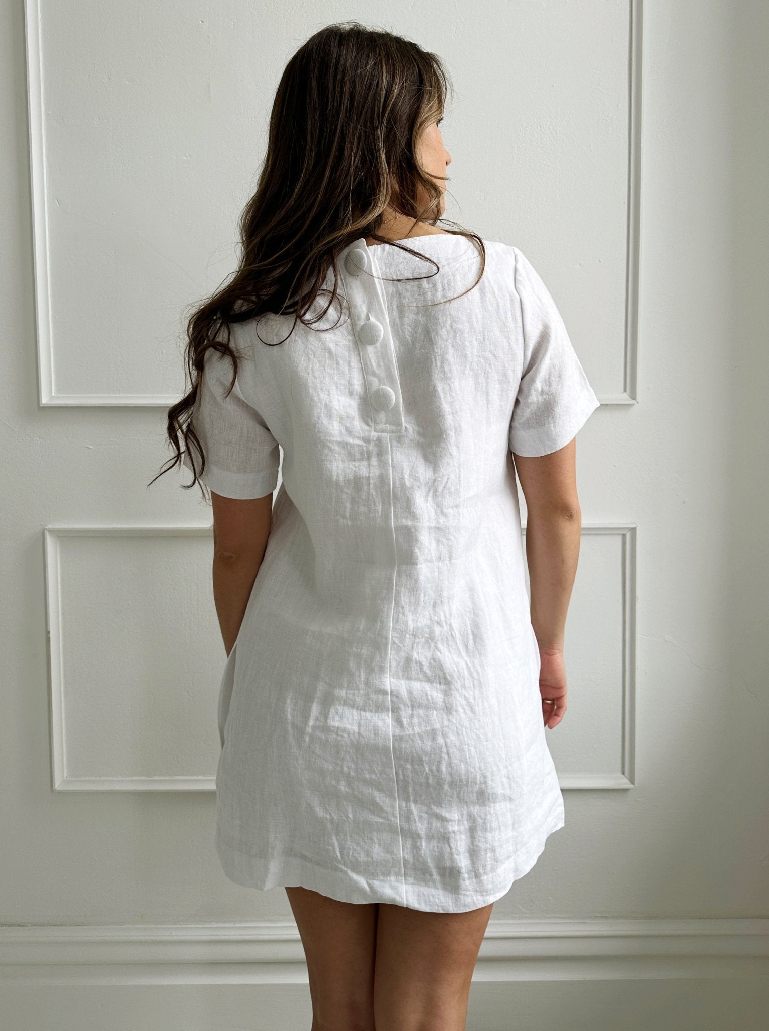 Short Sleeve Linen Dress - Spring Sweet
