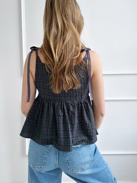 Shoulder Tie Peplum Top - Spring Sweet