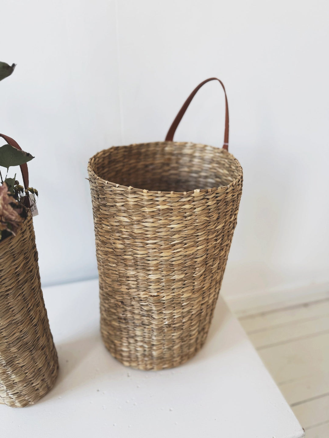 Skinny Woven Basket w/ Handle - Spring Sweet