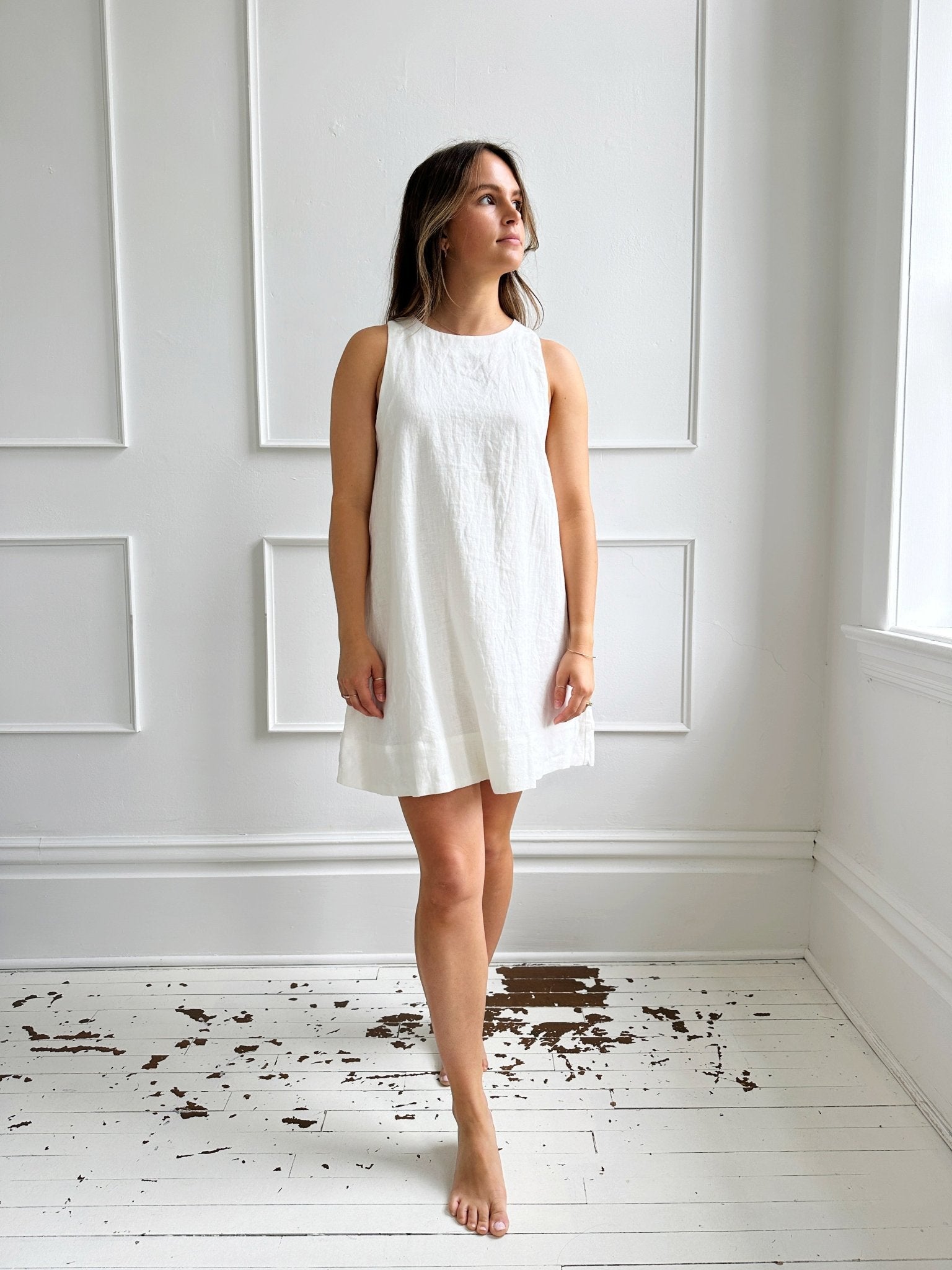 Sleeveless Linen Mini Dress - Spring Sweet