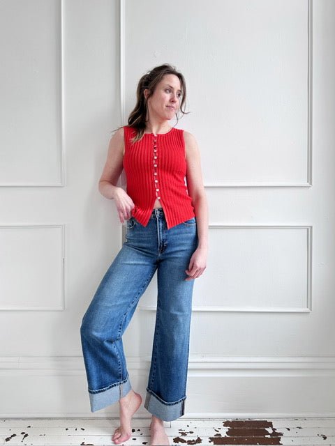 Slim Knit Sleeveless Sweater - Spring Sweet