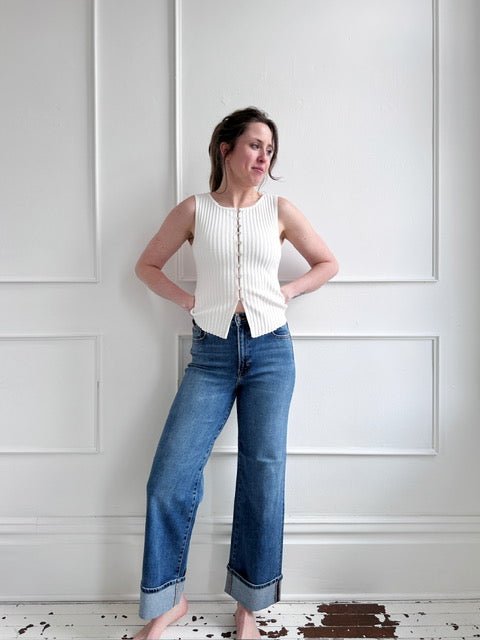 Slim Knit Sleeveless Sweater - Spring Sweet