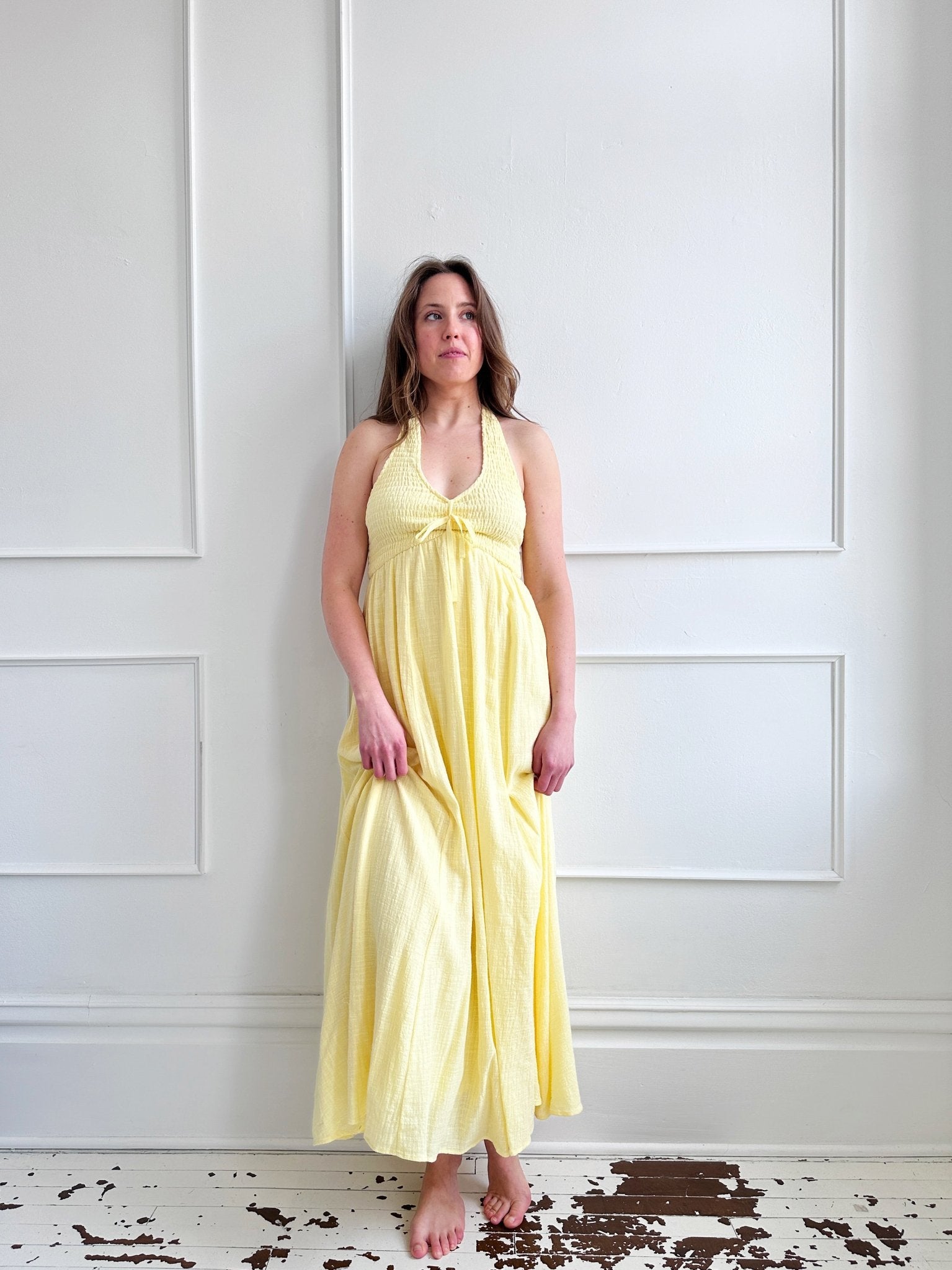 Smocked Halter Maxi Dress - Spring Sweet