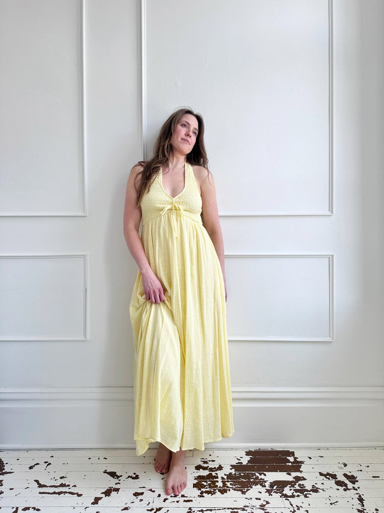Smocked Halter Maxi Dress - Spring Sweet