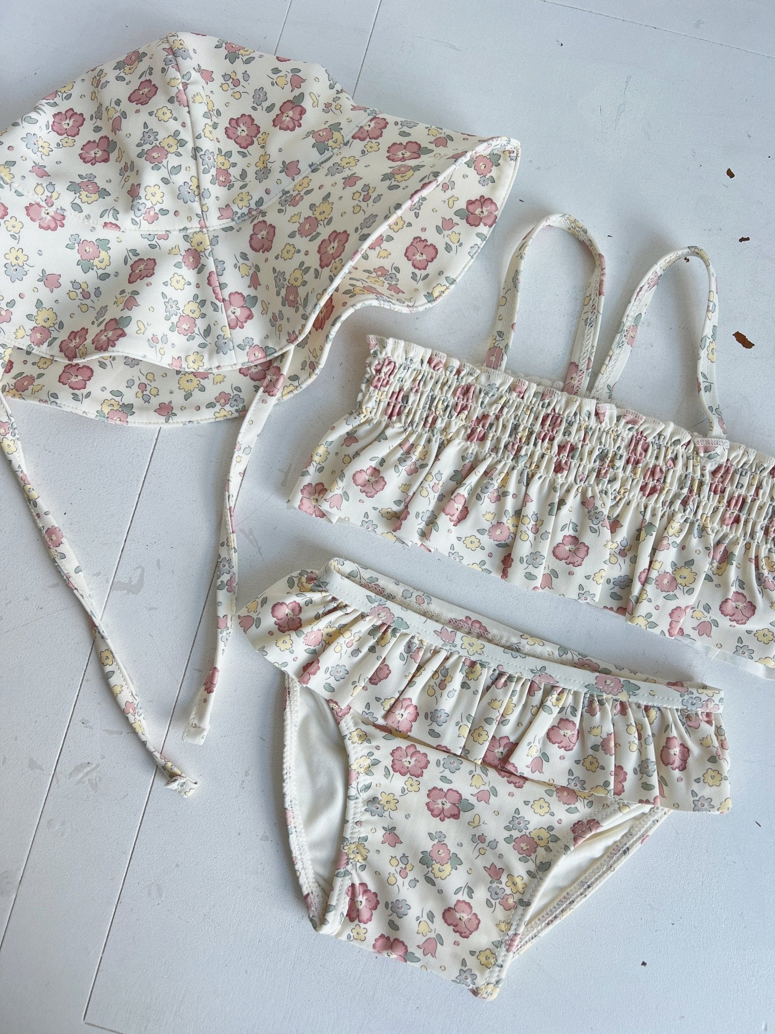 Smocked Ruffle Bikini - Spring Sweet