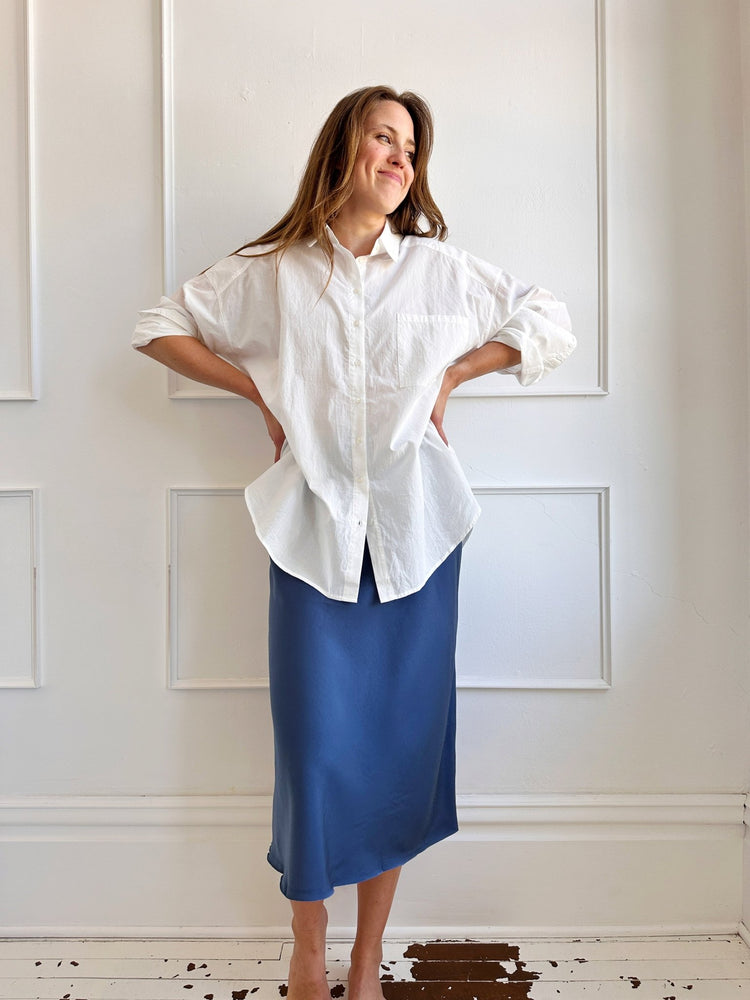 Soft Satin Midi Skirt - Spring Sweet