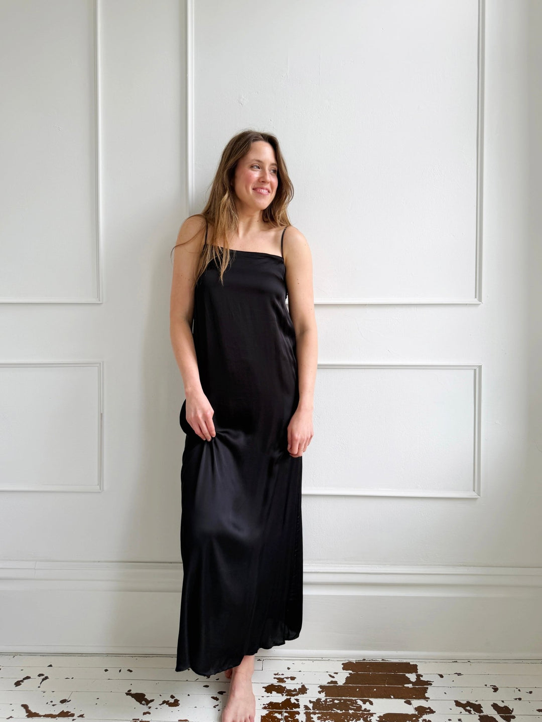 Spaghetti Strap Satin Maxi Dress - Spring Sweet