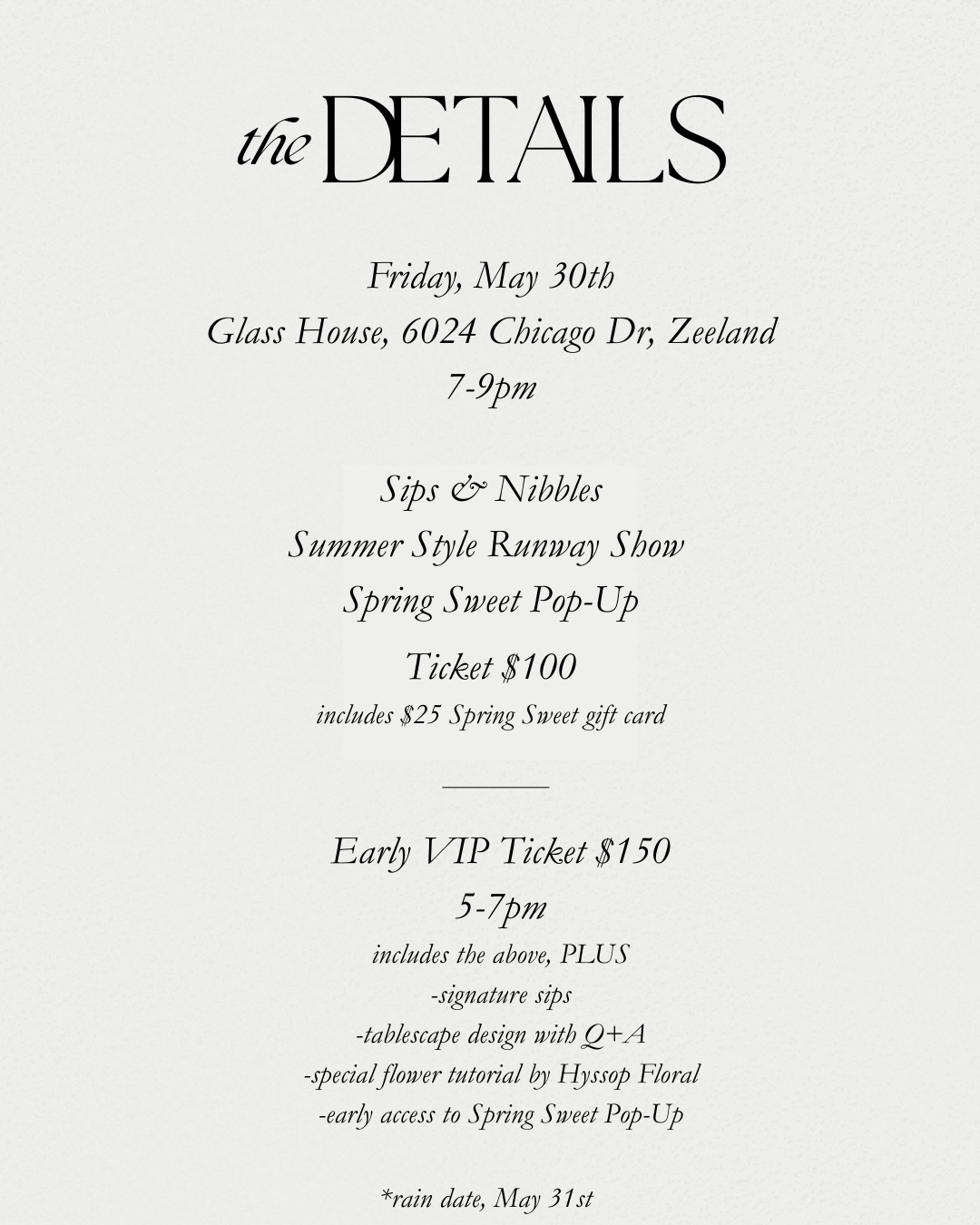 Spring at the Glass House - Spring Sweet