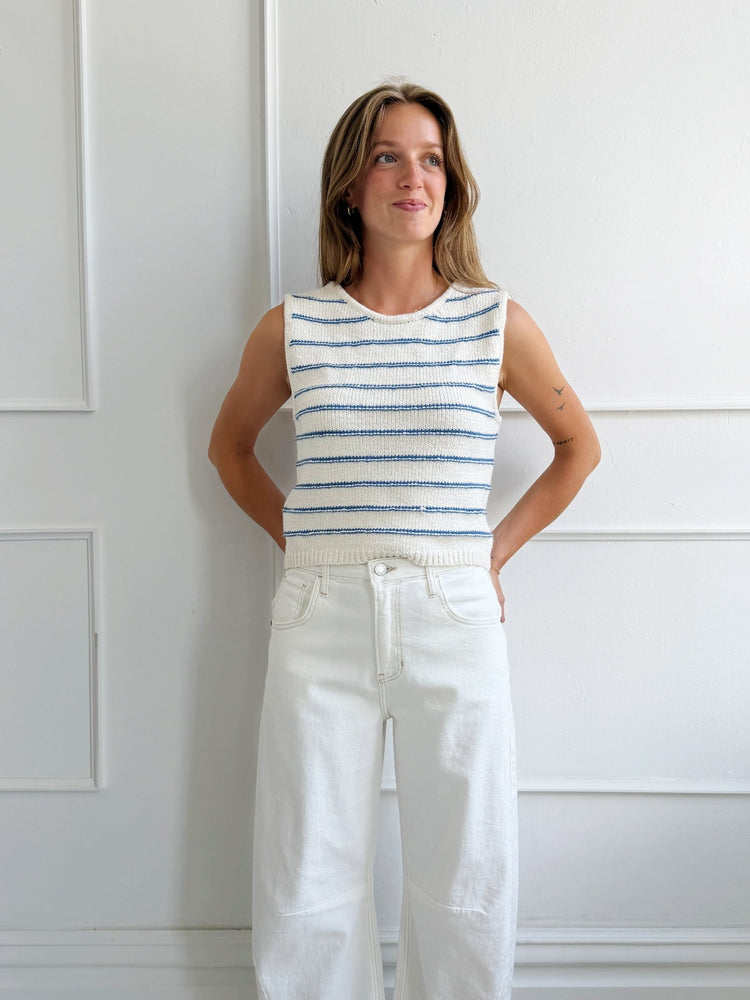 Square Back Sweater Tank - Spring Sweet