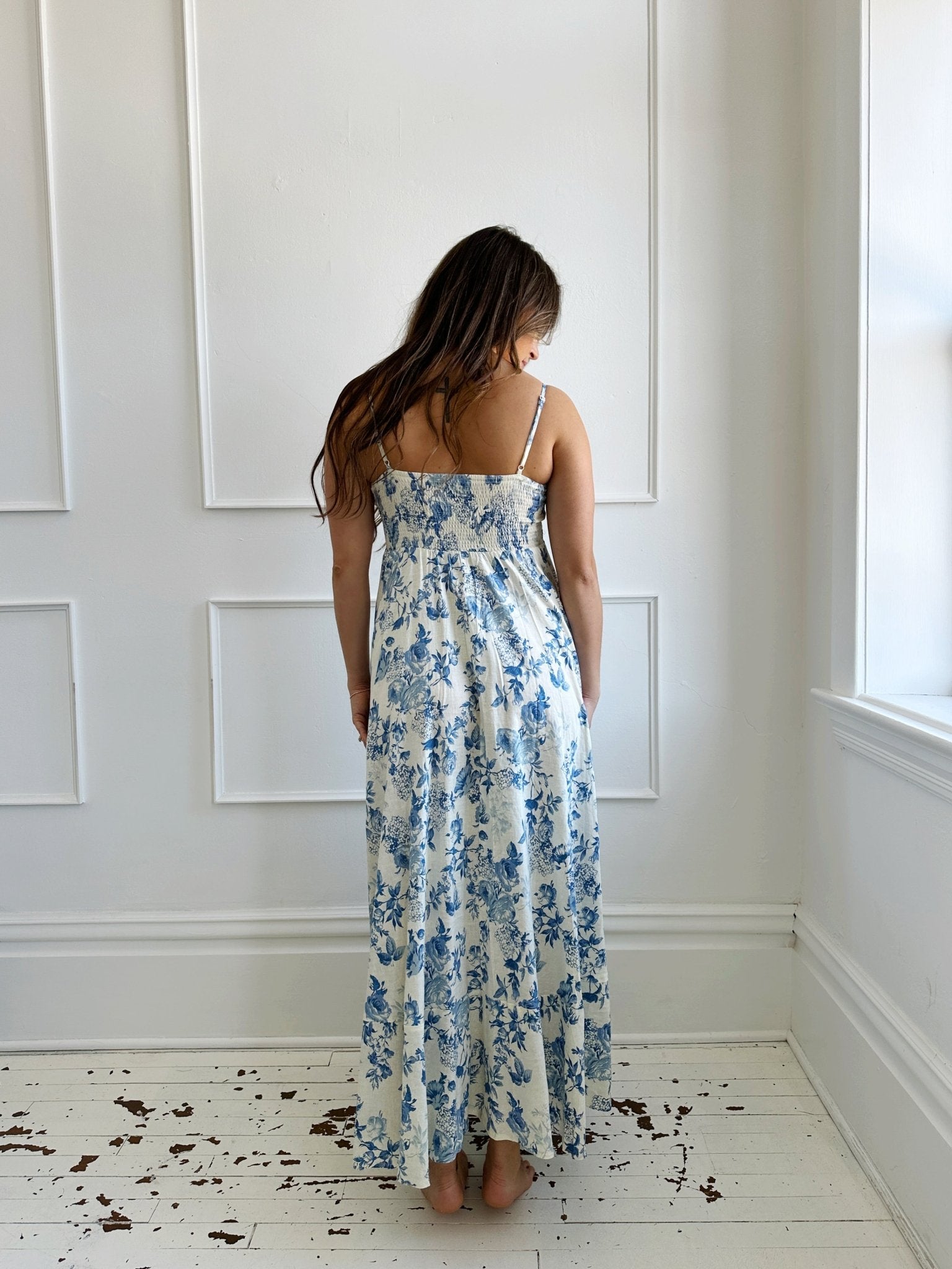 Square Neck Floral Maxi Dress - Spring Sweet