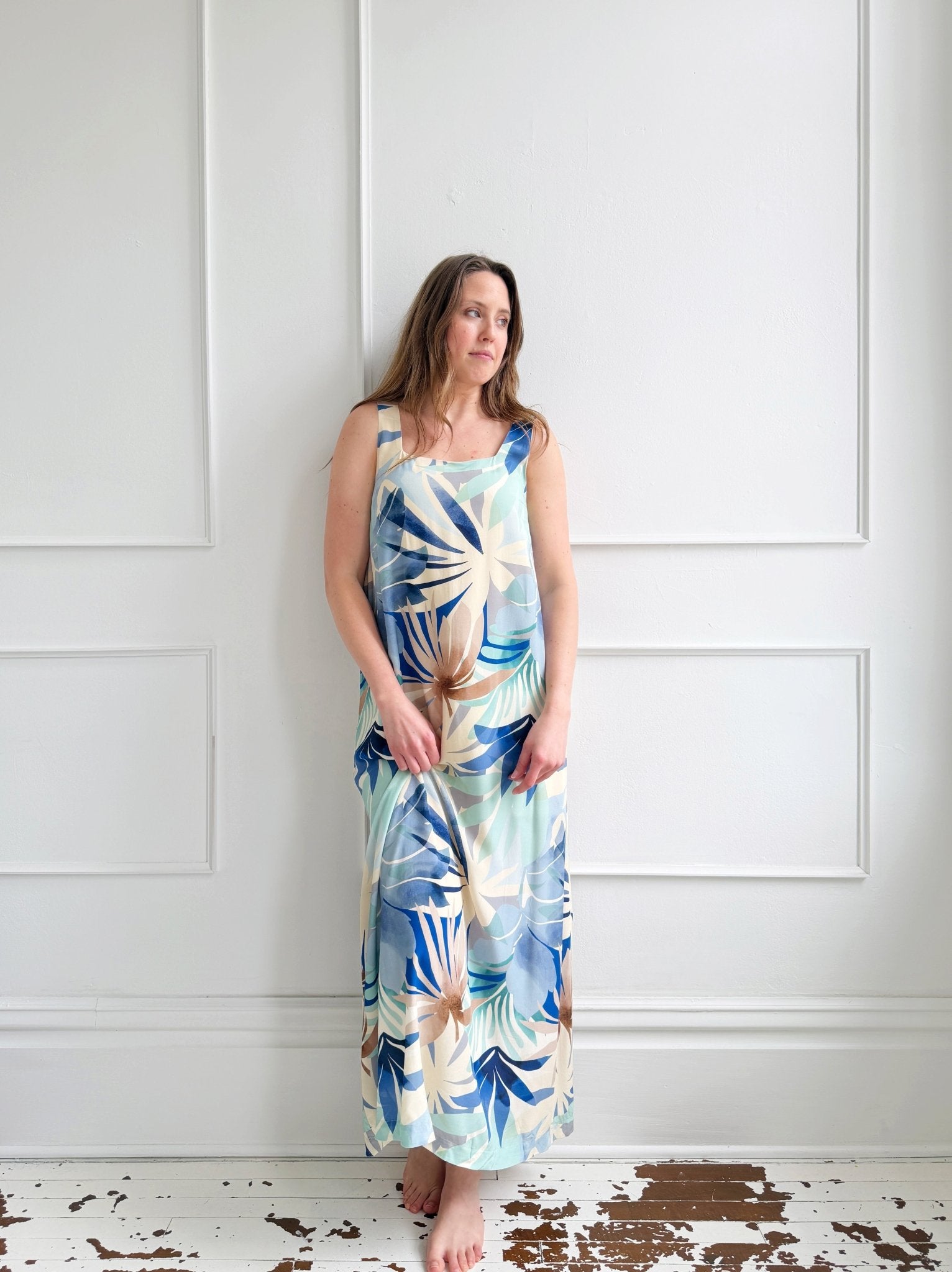 Square Neck Shift Maxi Dress - Spring Sweet